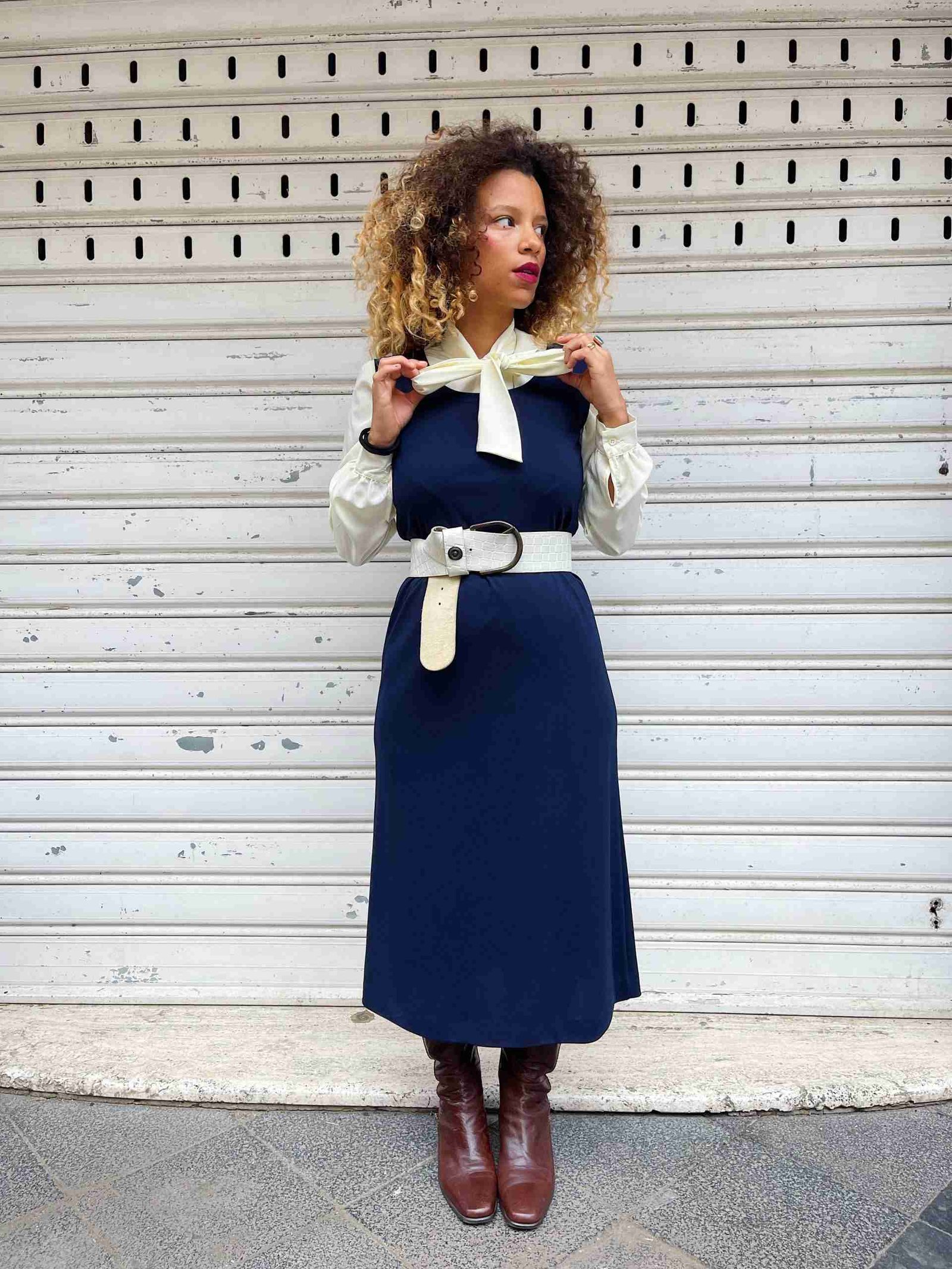 Abito smanicato  blu