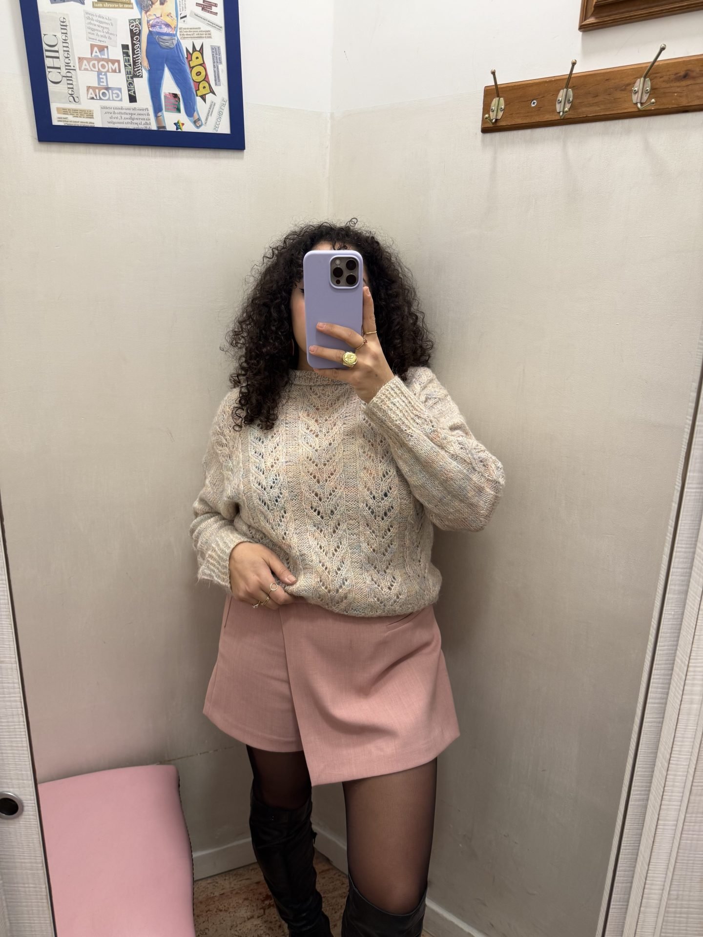 Maglione rosa chiaro