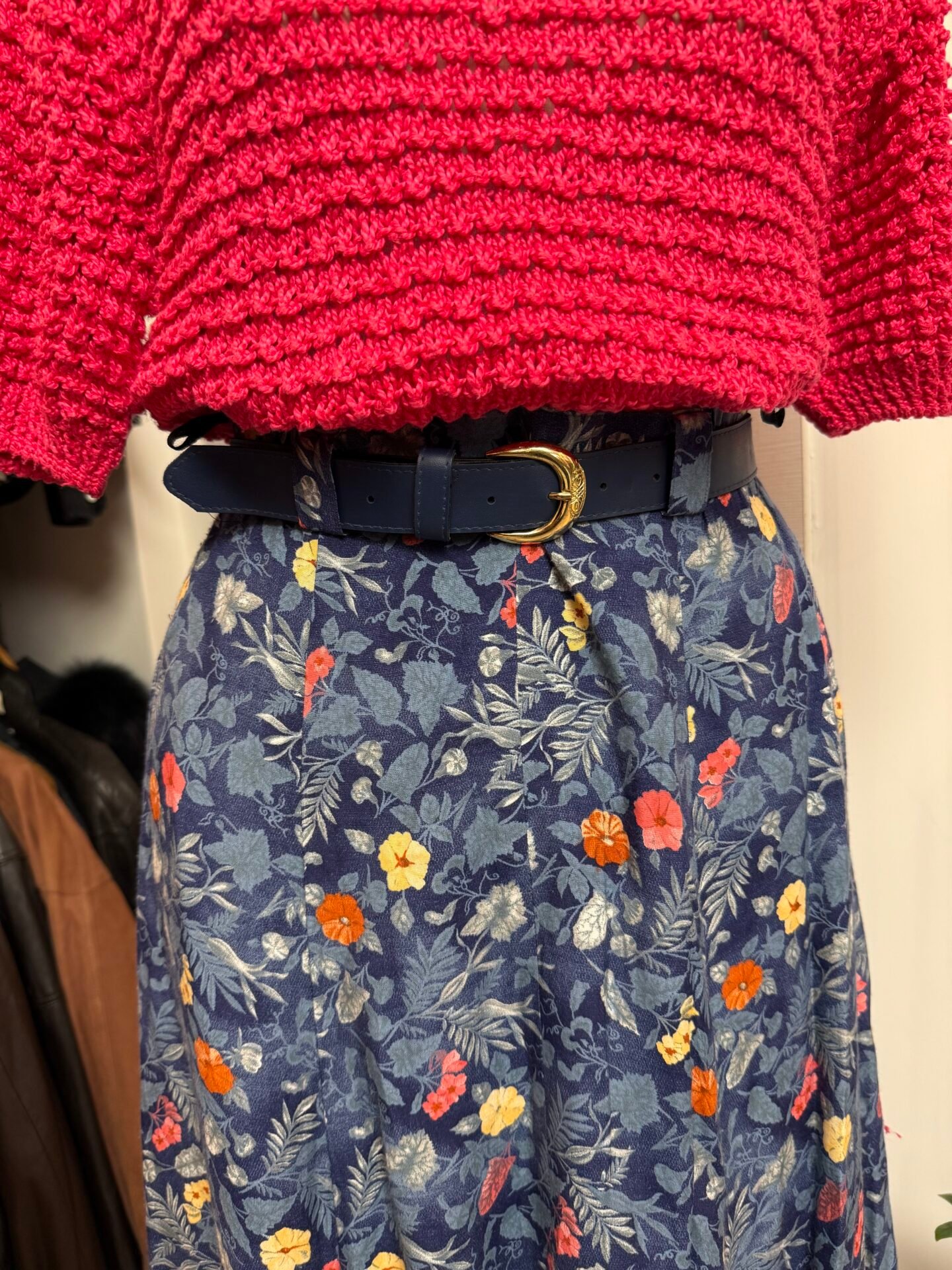 Gonna floreale con cintura