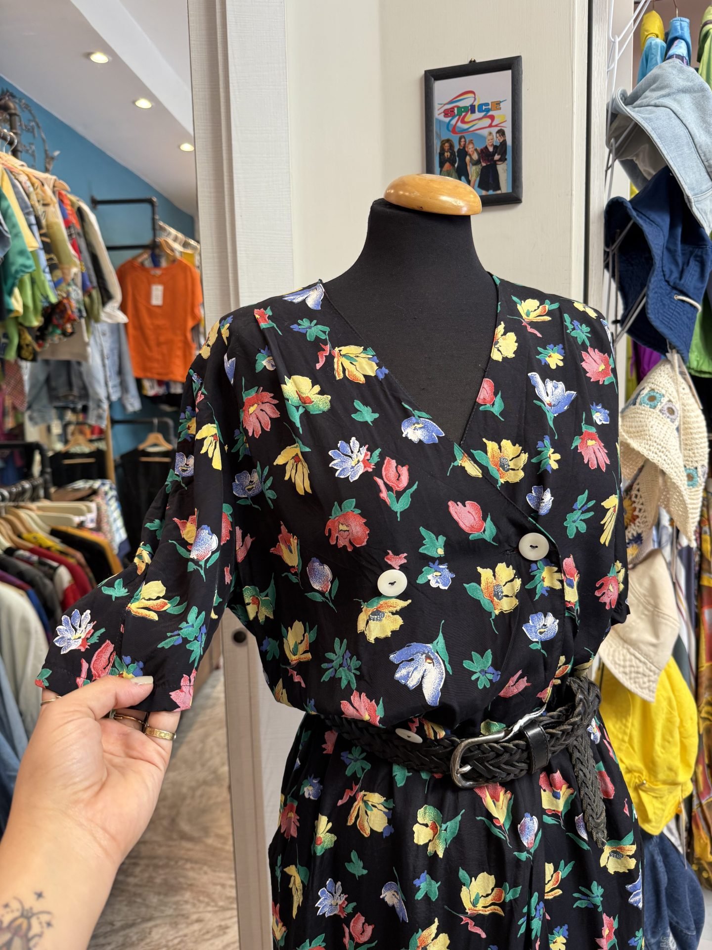 Vestitino nero floreale