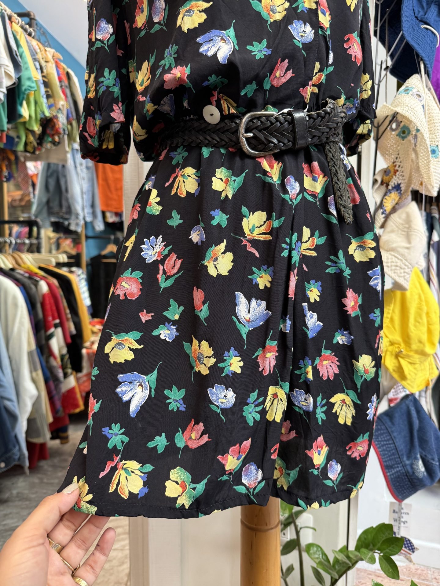 Vestitino nero floreale