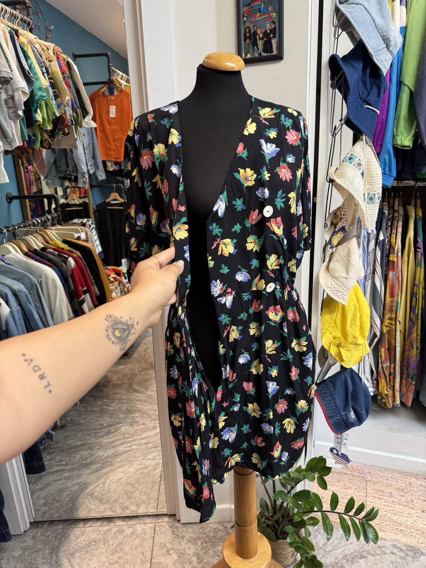 Vestitino nero floreale