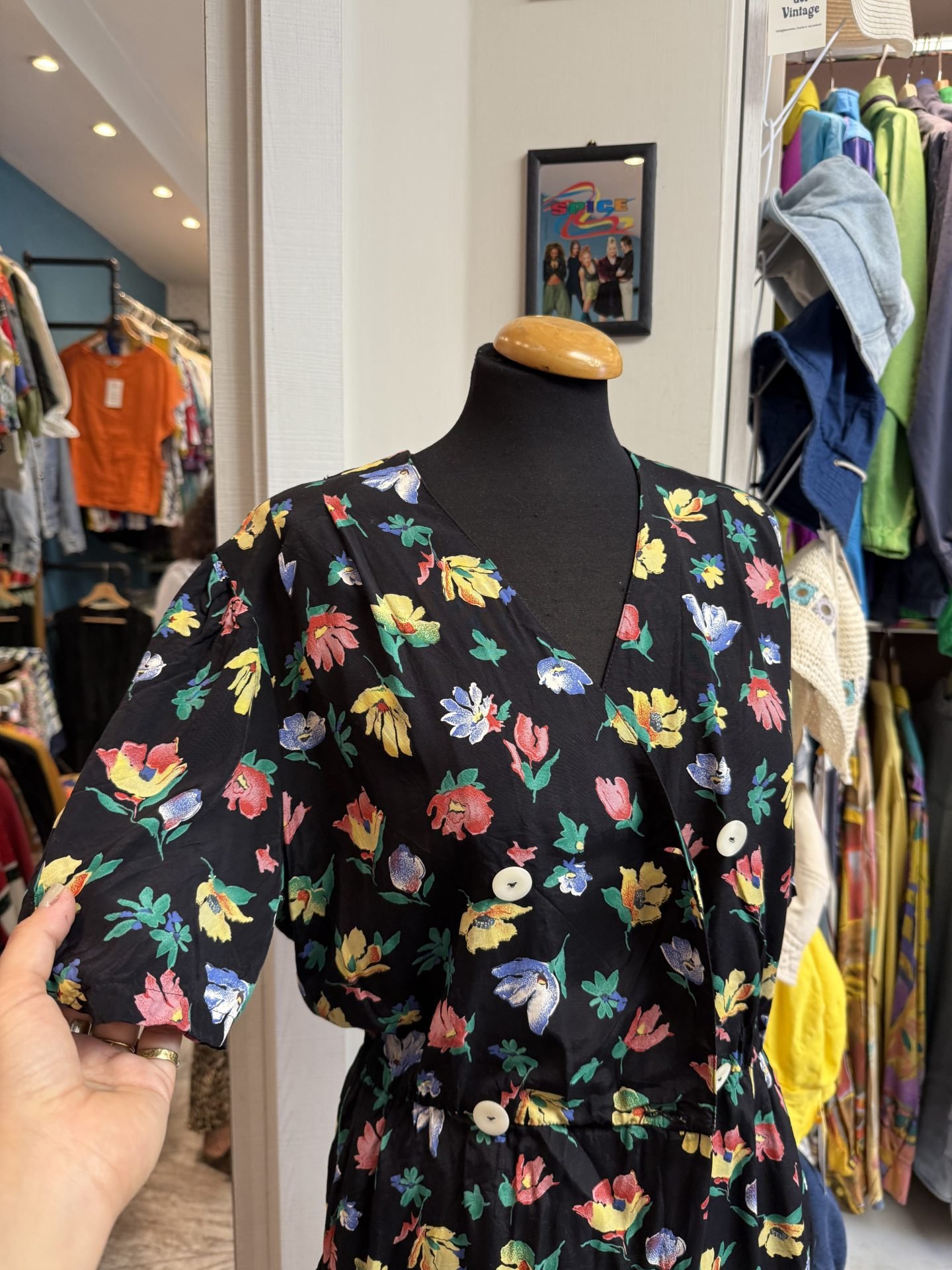 Vestitino nero floreale