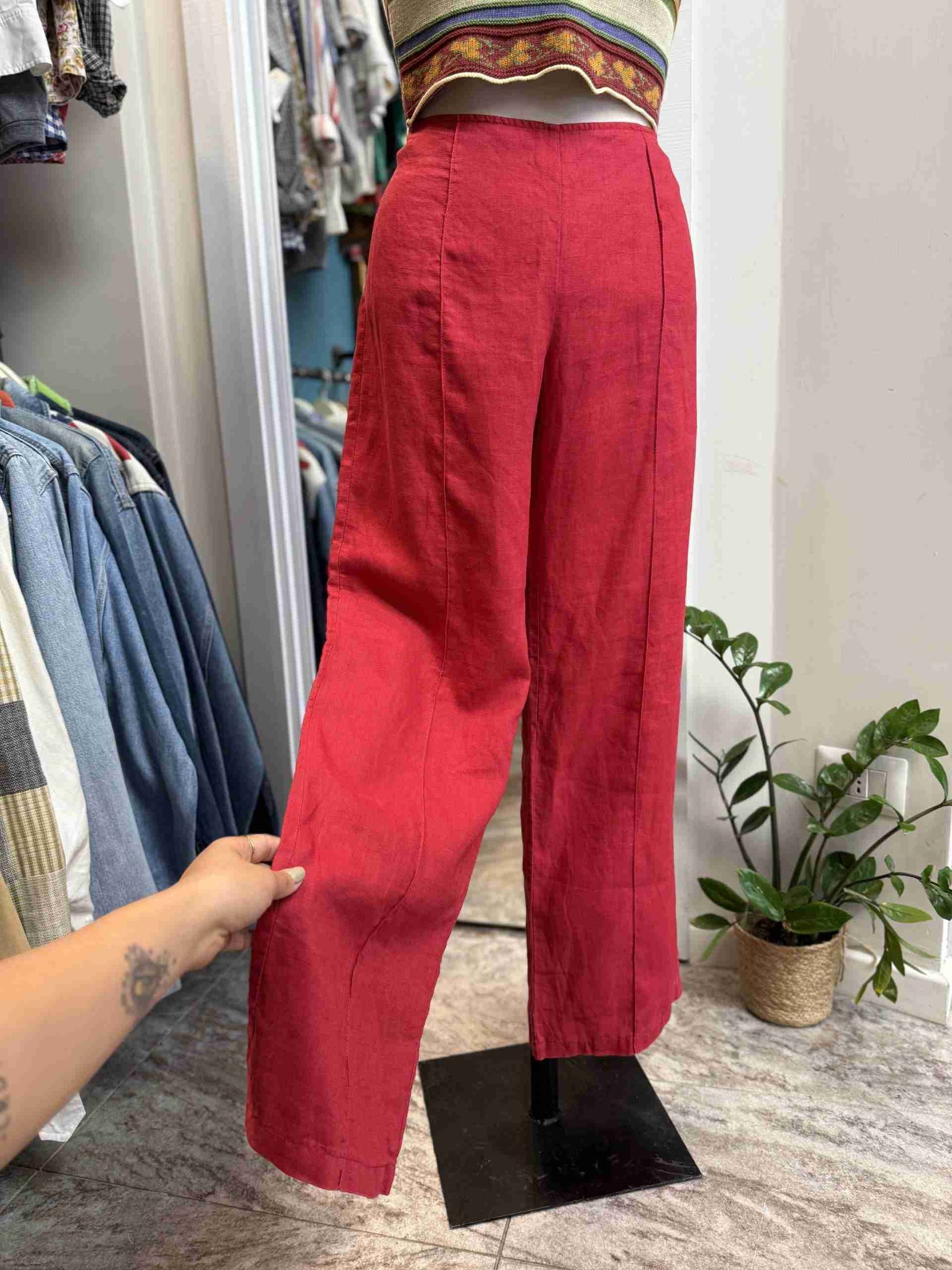 IMG_0700 Pantalone rosso in lino