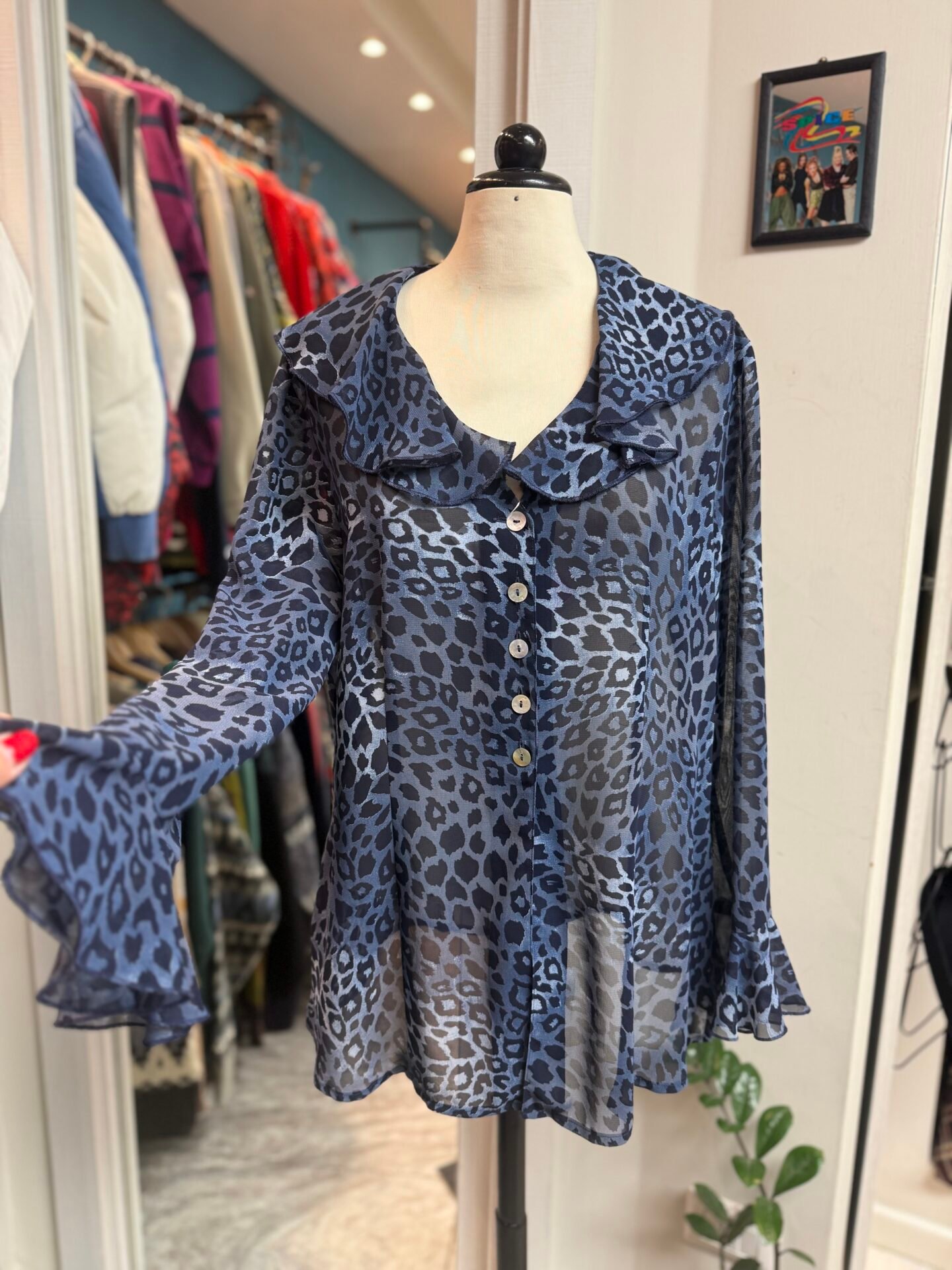 Camicia blu maculata