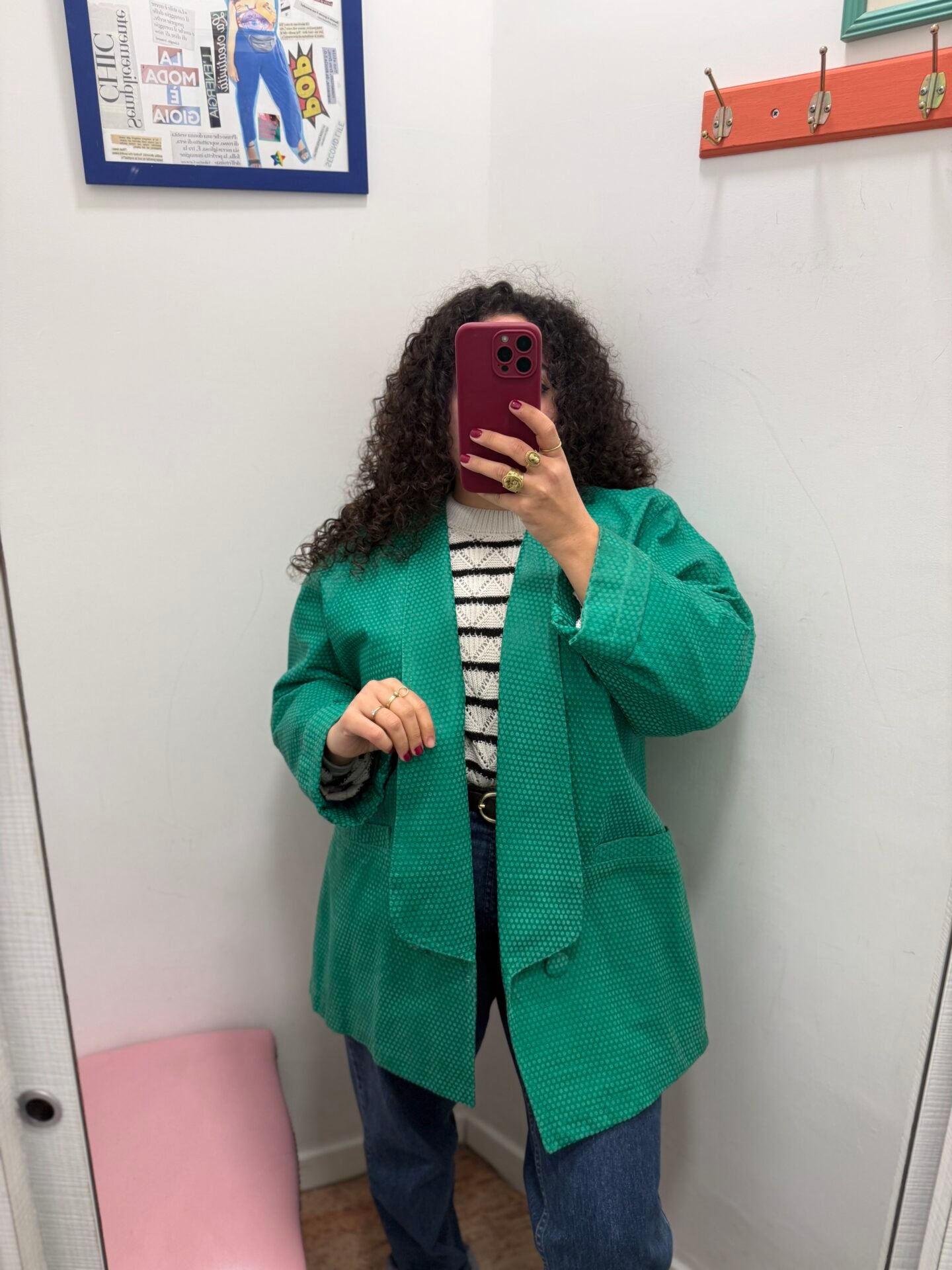 Giacca in pelle verde