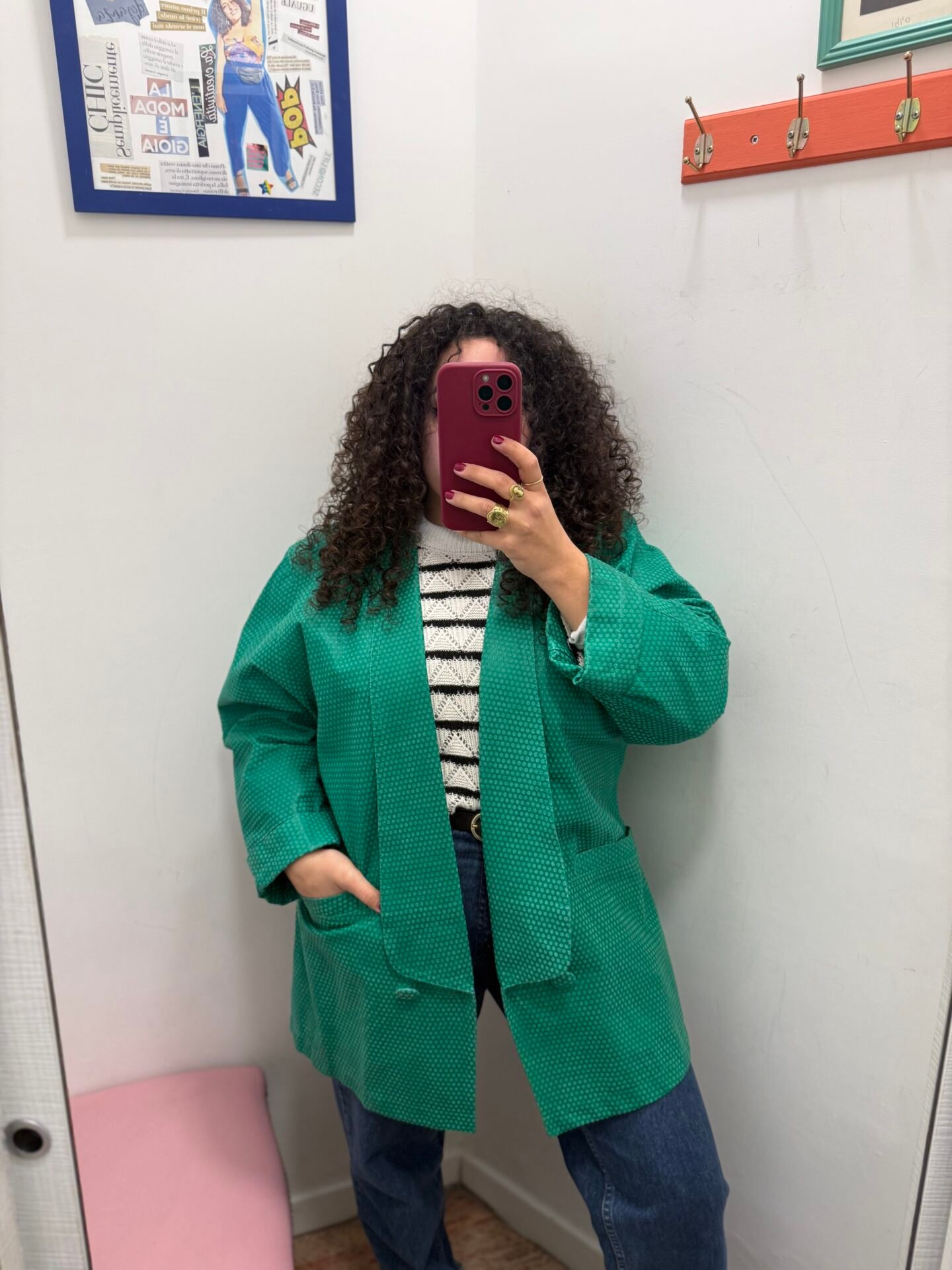 Giacca in pelle verde