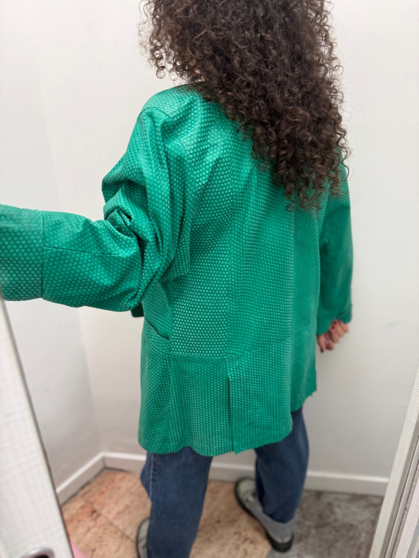 Giacca in pelle verde