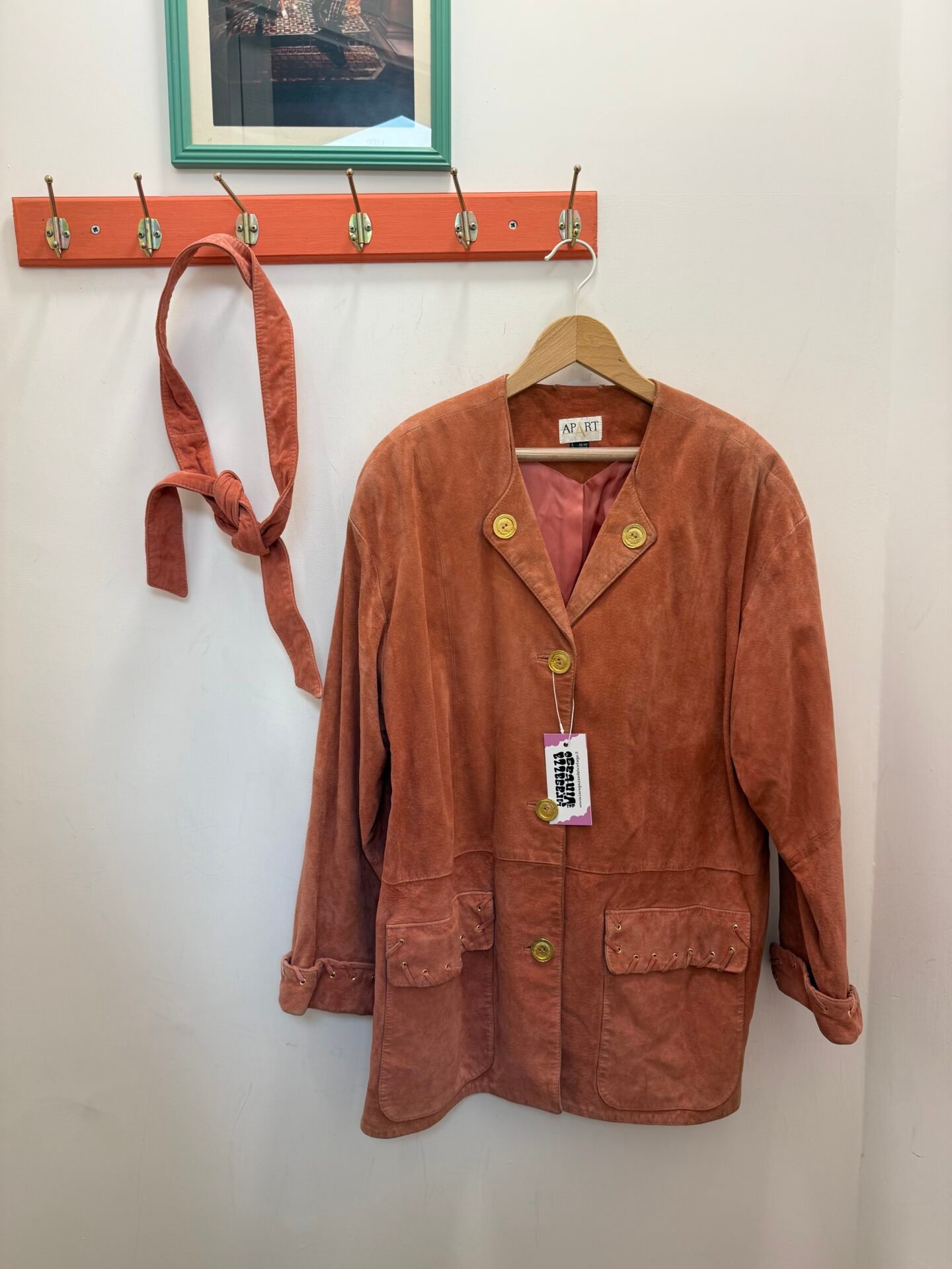 Giacca in pelle arancione