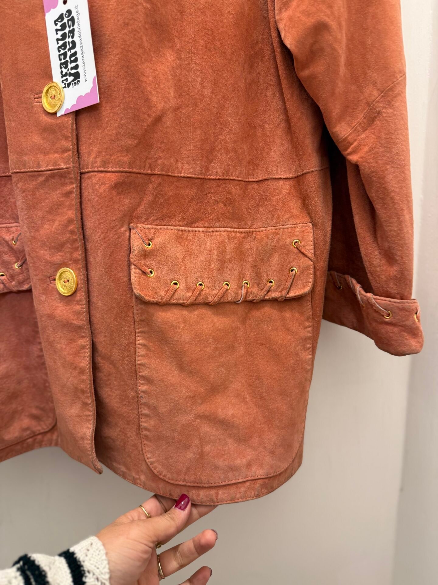 Giacca in pelle arancione