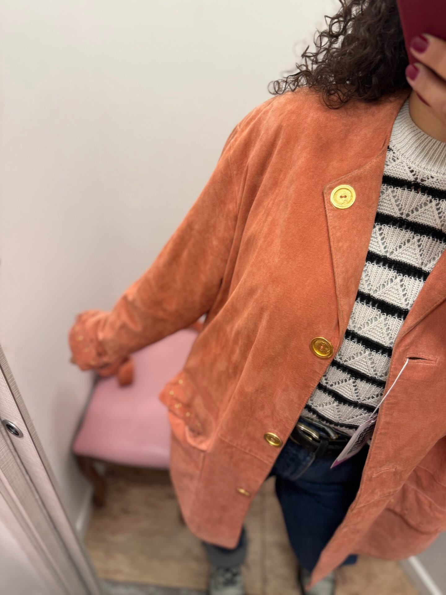 Giacca in pelle arancione