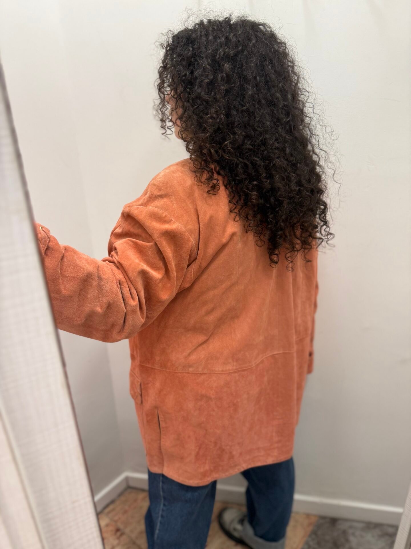 Giacca in pelle arancione