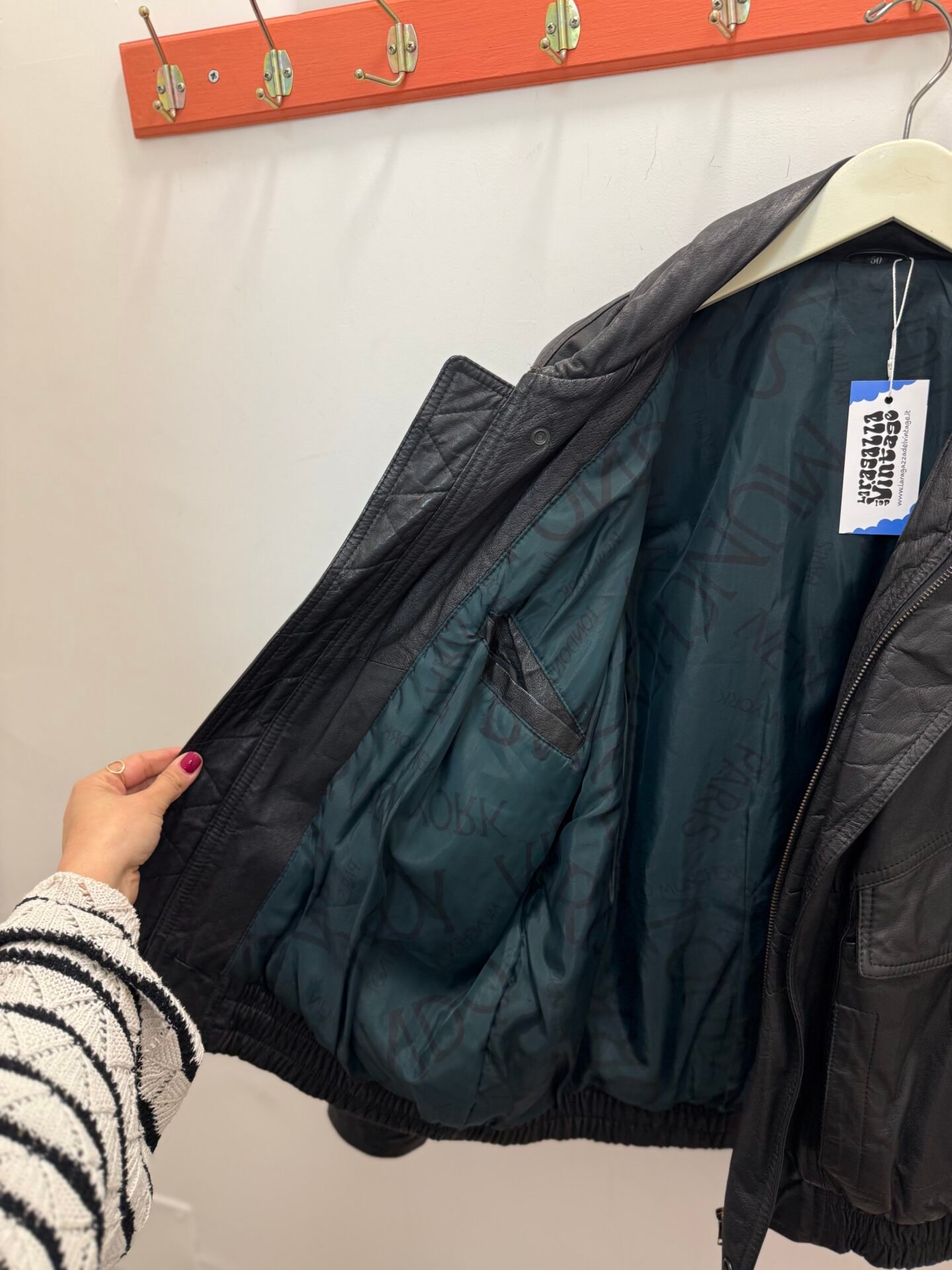 Giacca in pelle nera