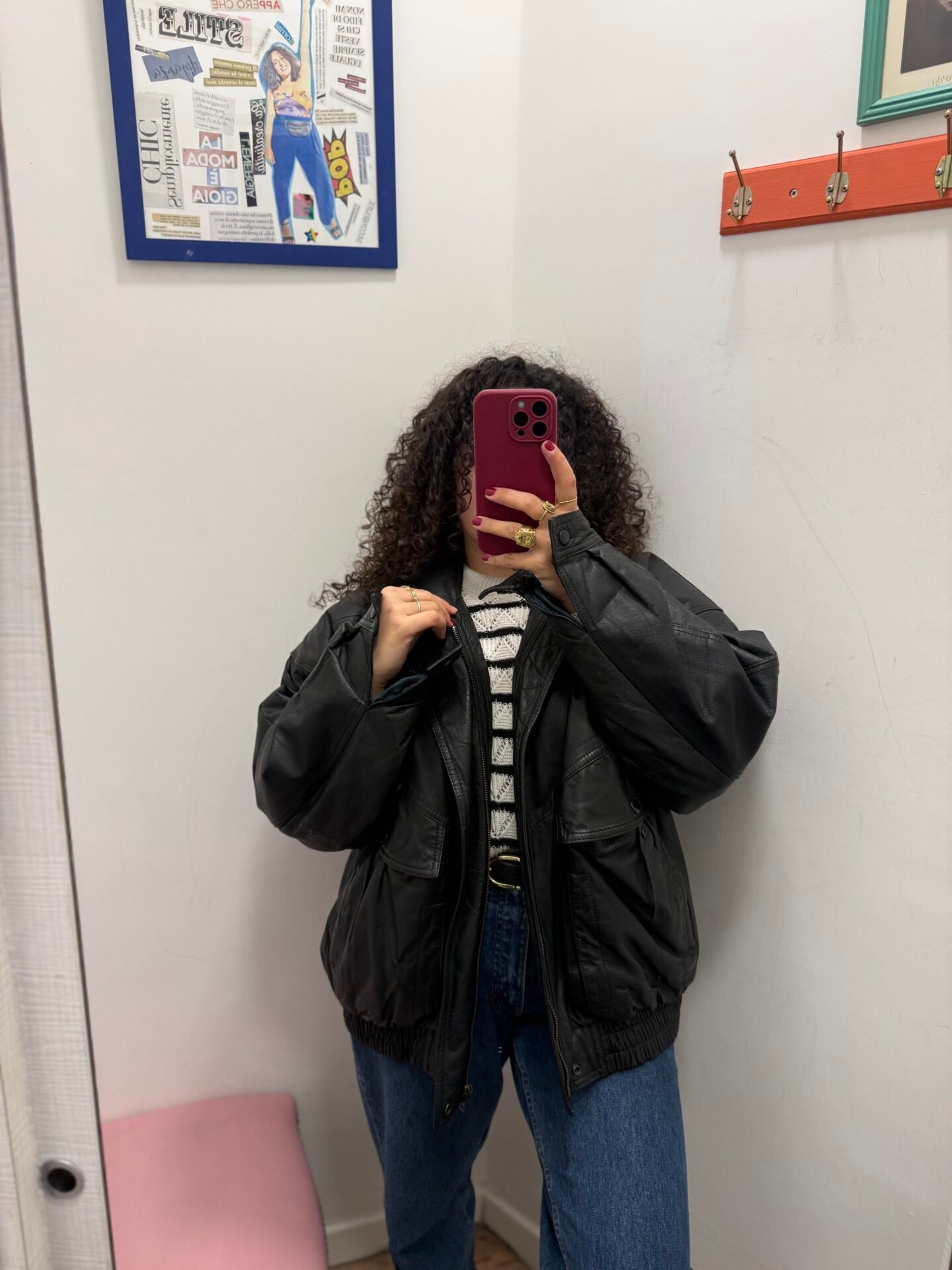 Giacca in pelle nera