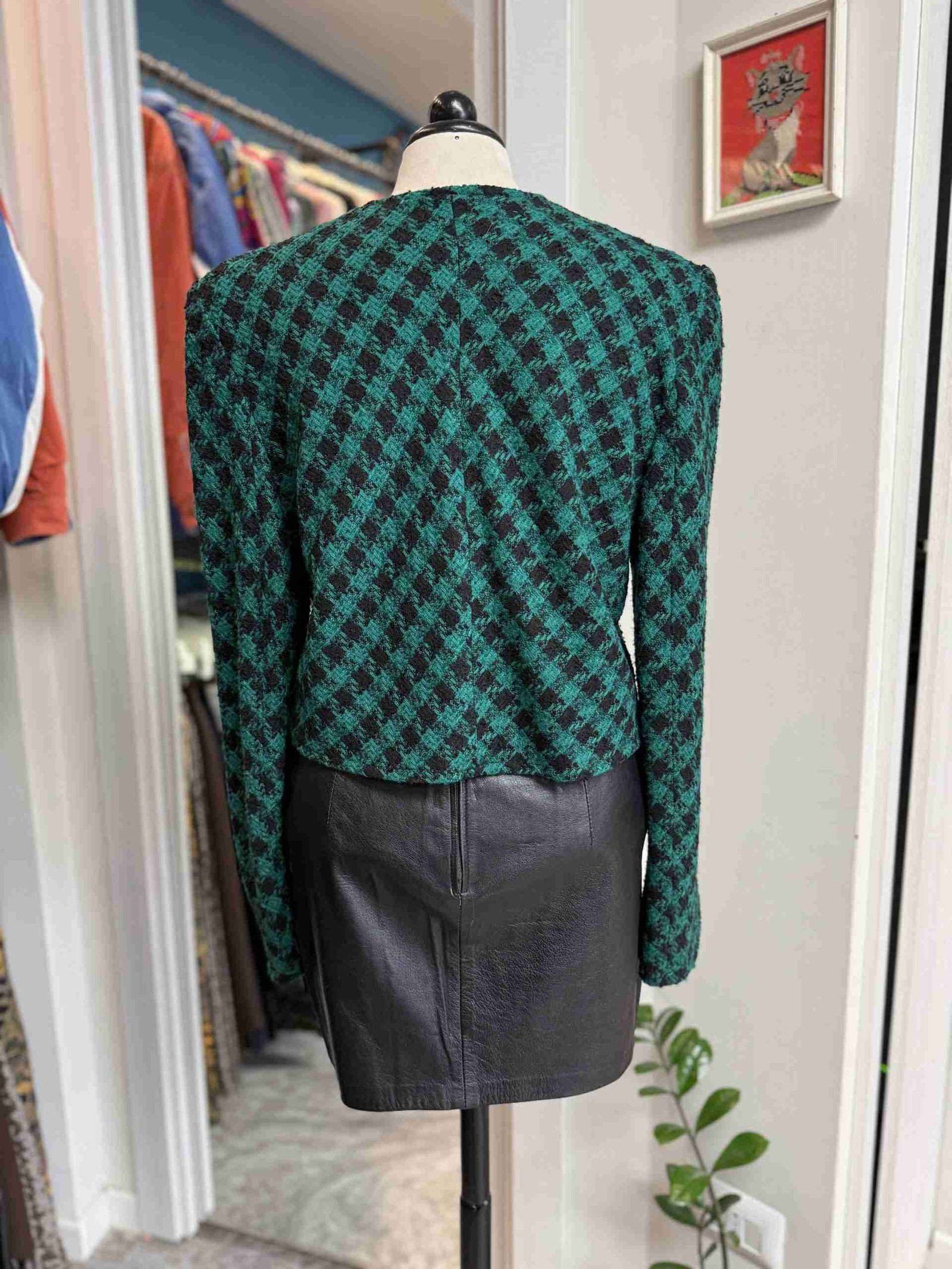 blazer crop verde e nero