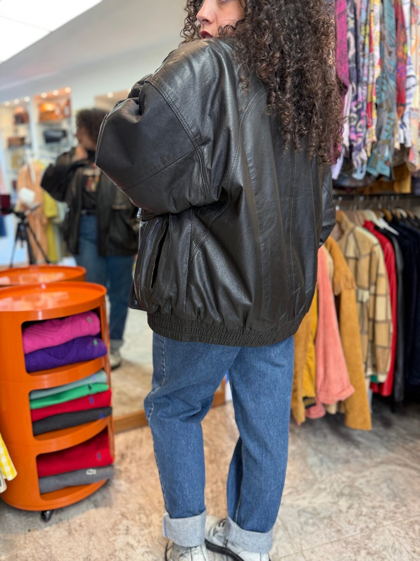 Giacca in pelle nera