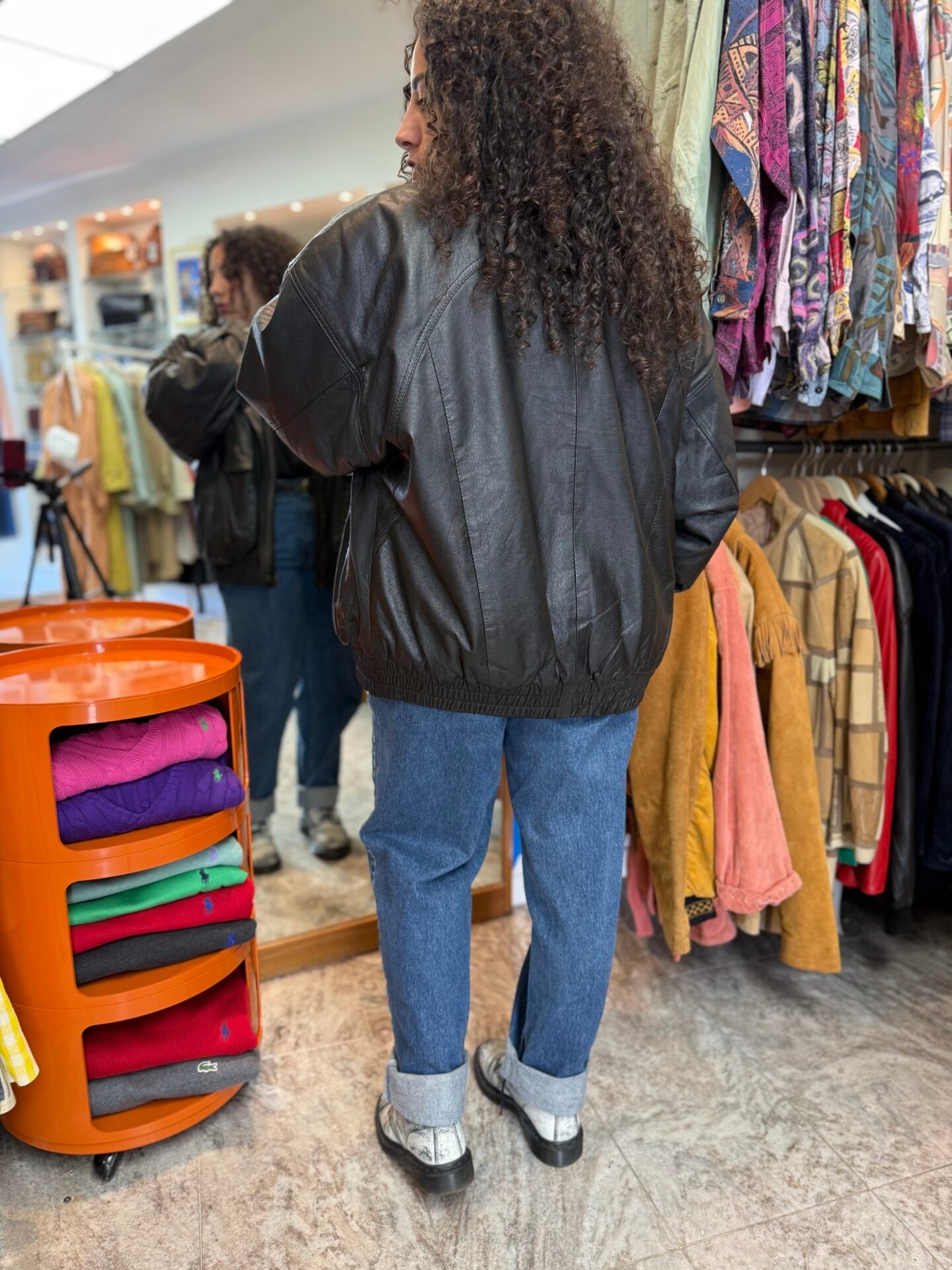 Giacca in pelle nera