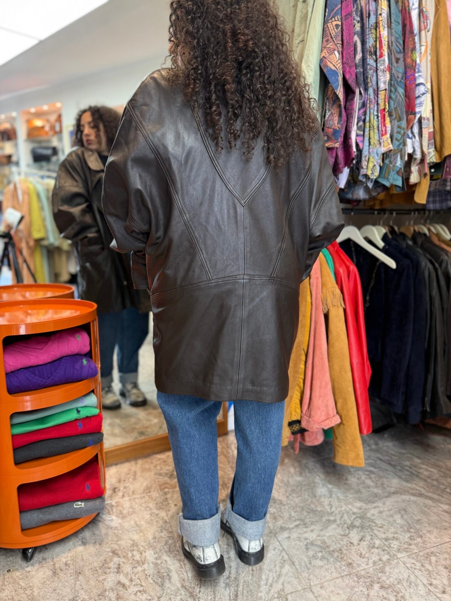 Giacca in pelle marrone