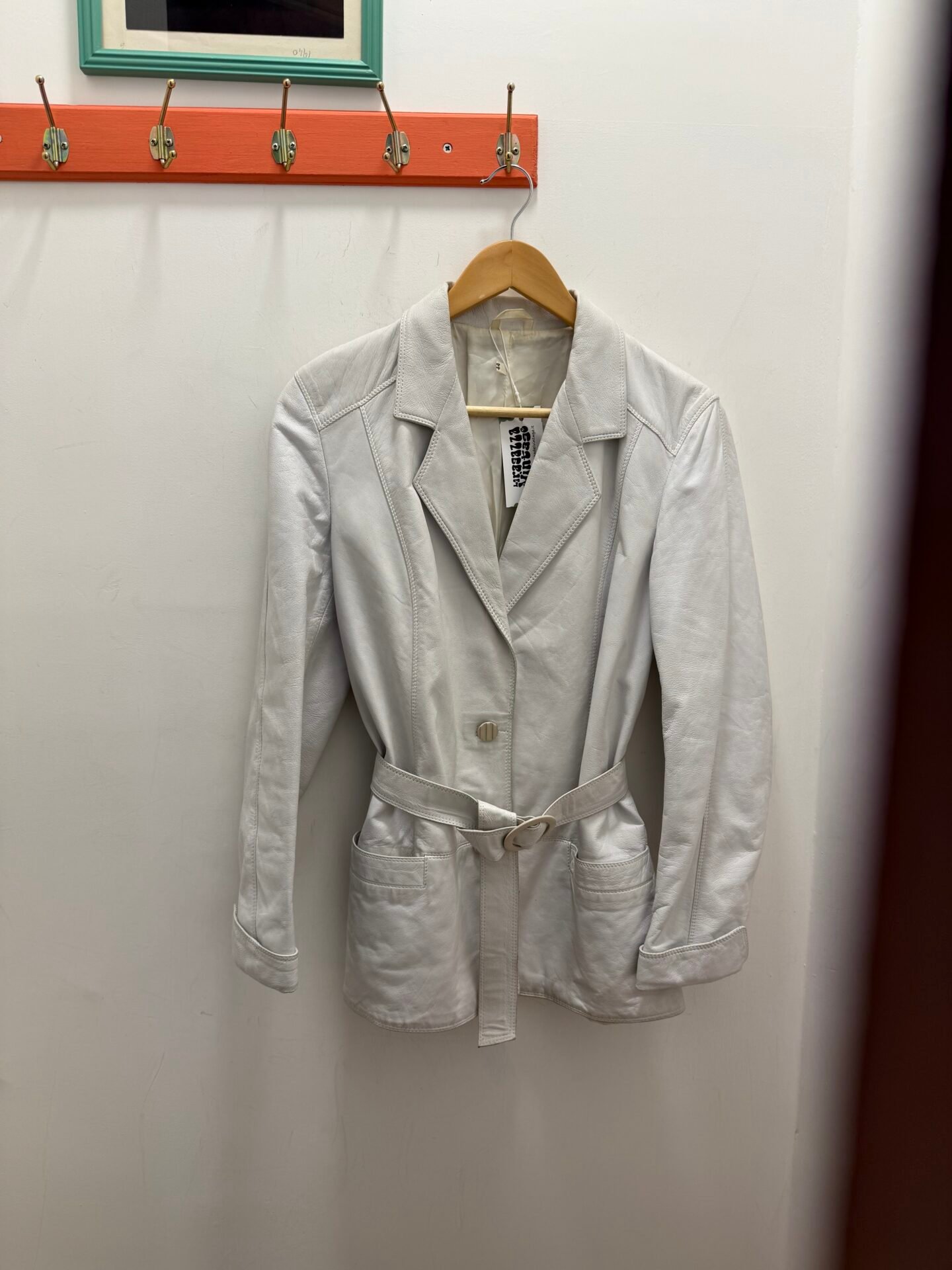 Giacca in pelle bianca