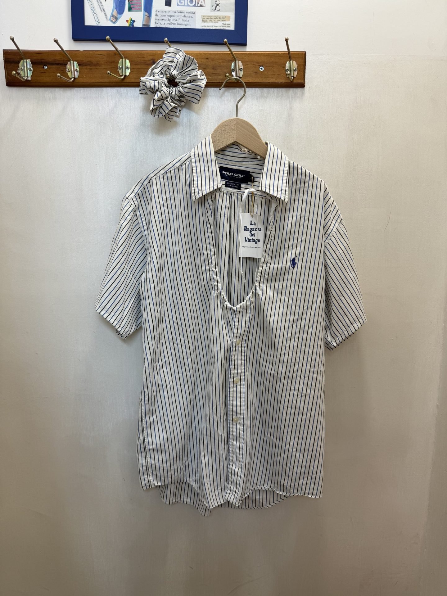 Camicia upcycled Ralph Lauren + scrunchies