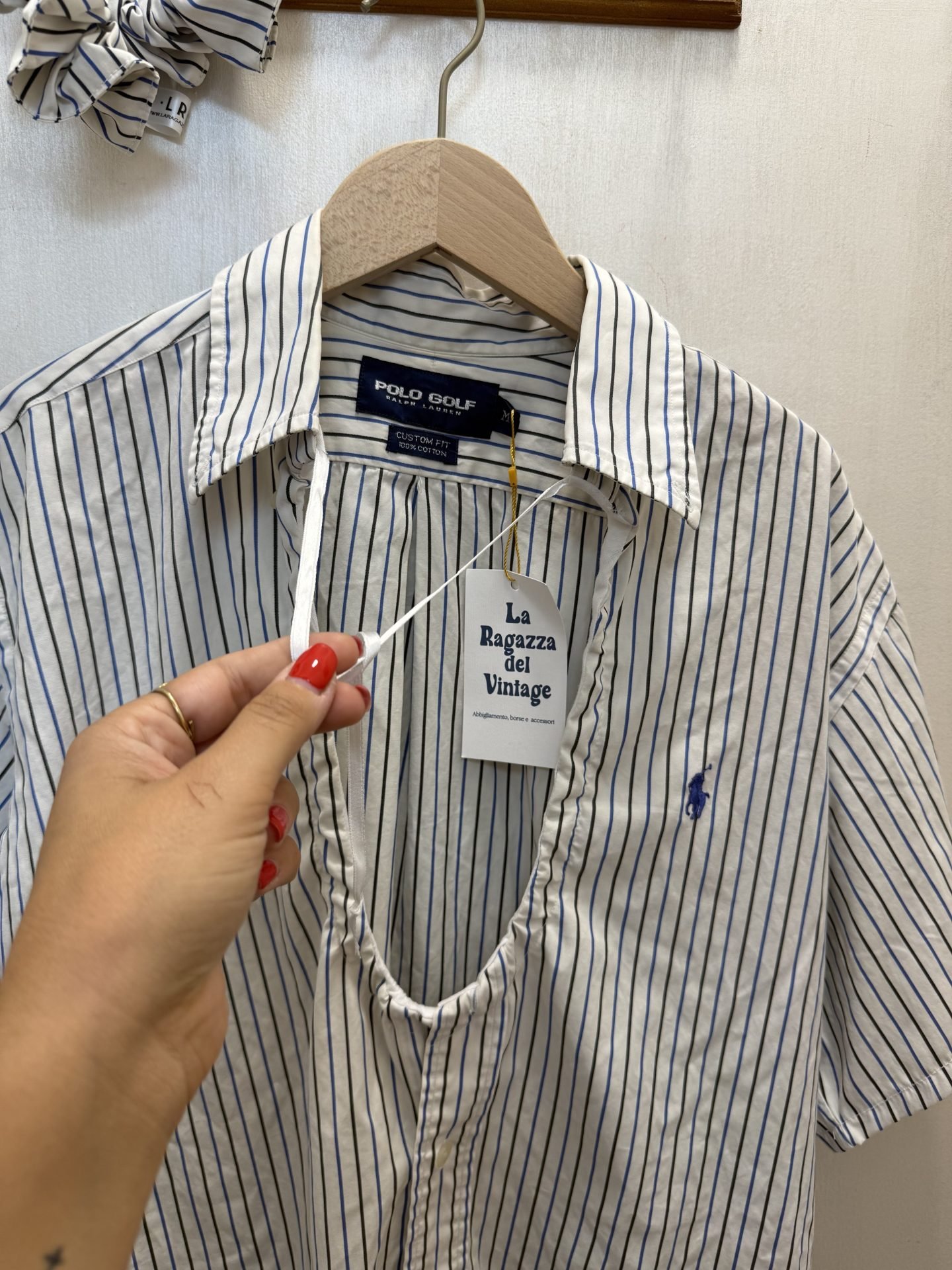 Camicia upcycled Ralph Lauren + scrunchies