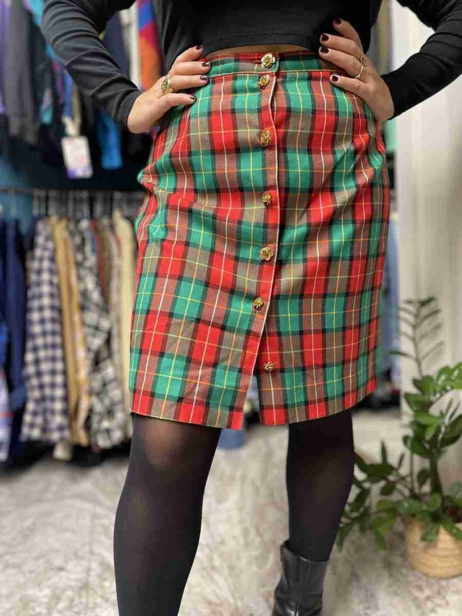 IMG_1377 Gonnellina tartan verde/rossa