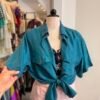 Camicia in seta ottanio