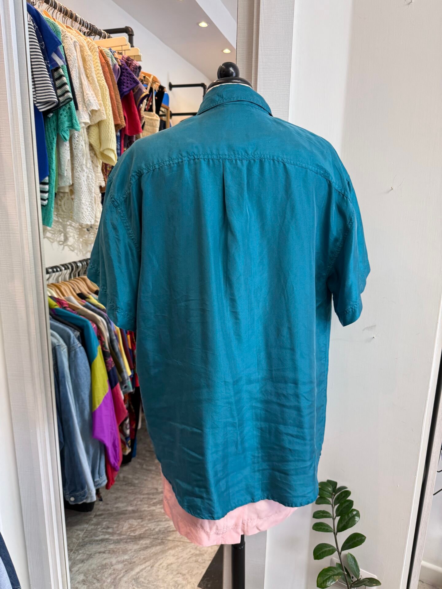 Camicia in seta ottanio