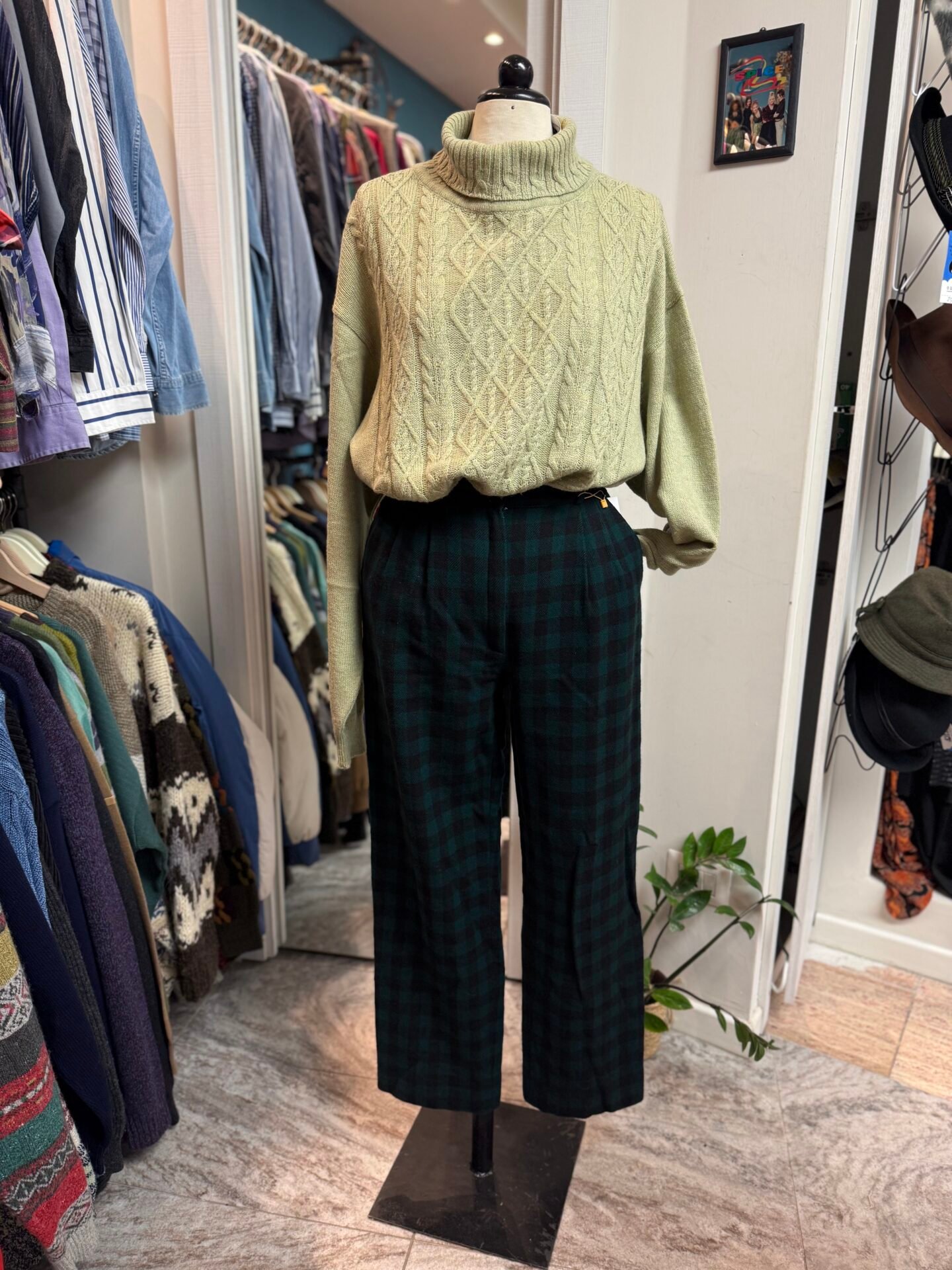 Pantalone tartan verde