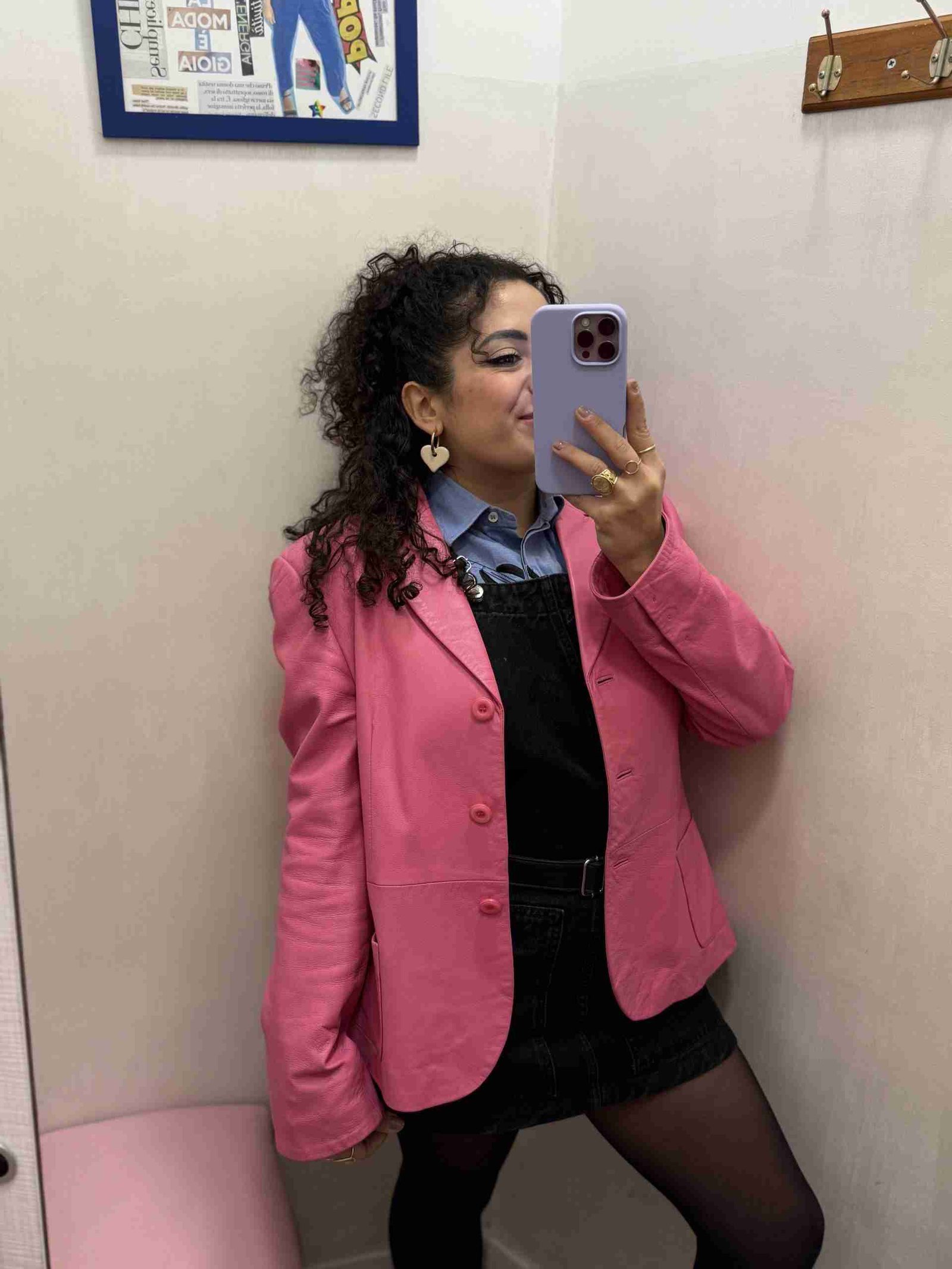 Giacca in pelle rosa