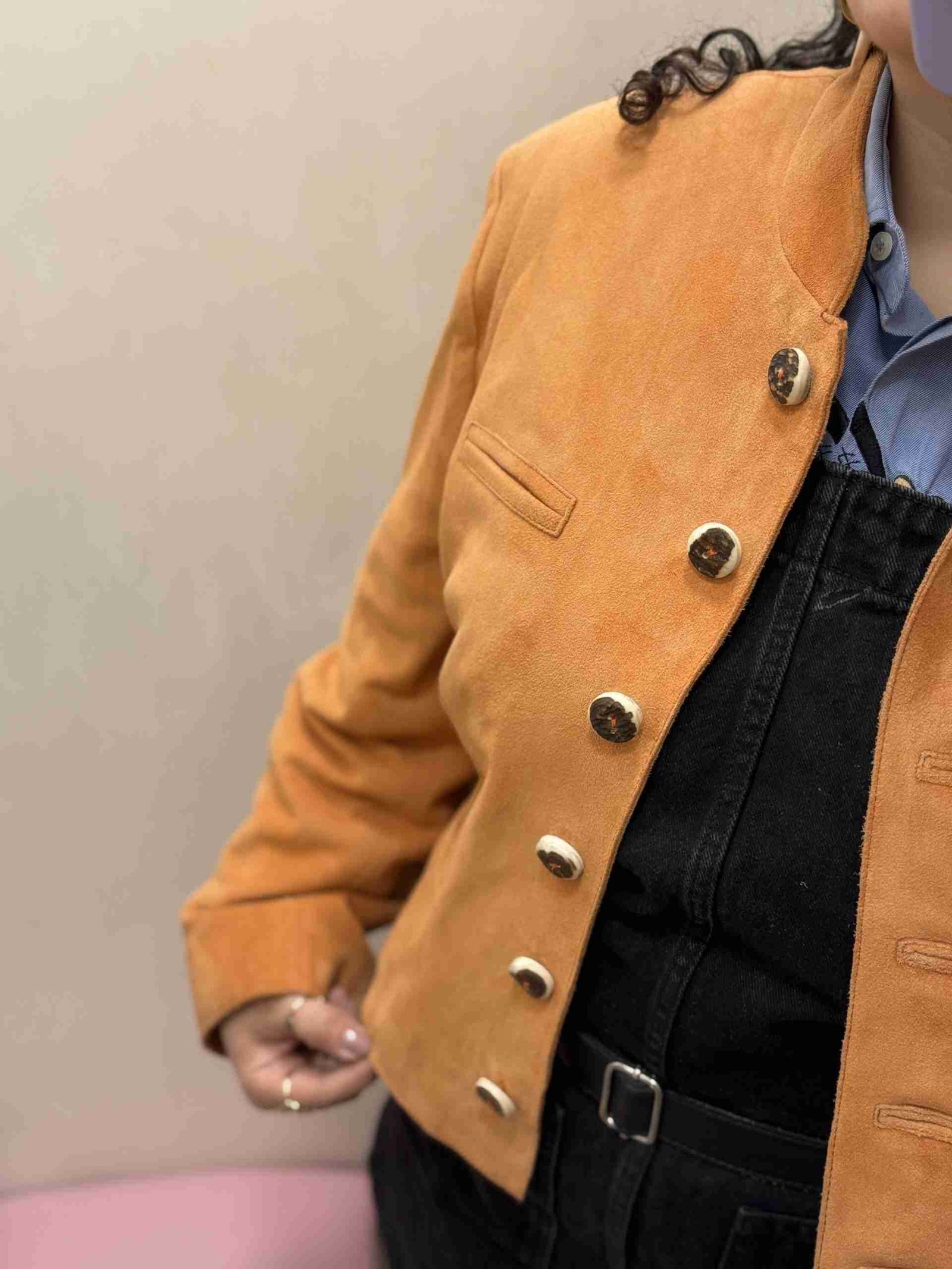 Giacca in pelle arancio