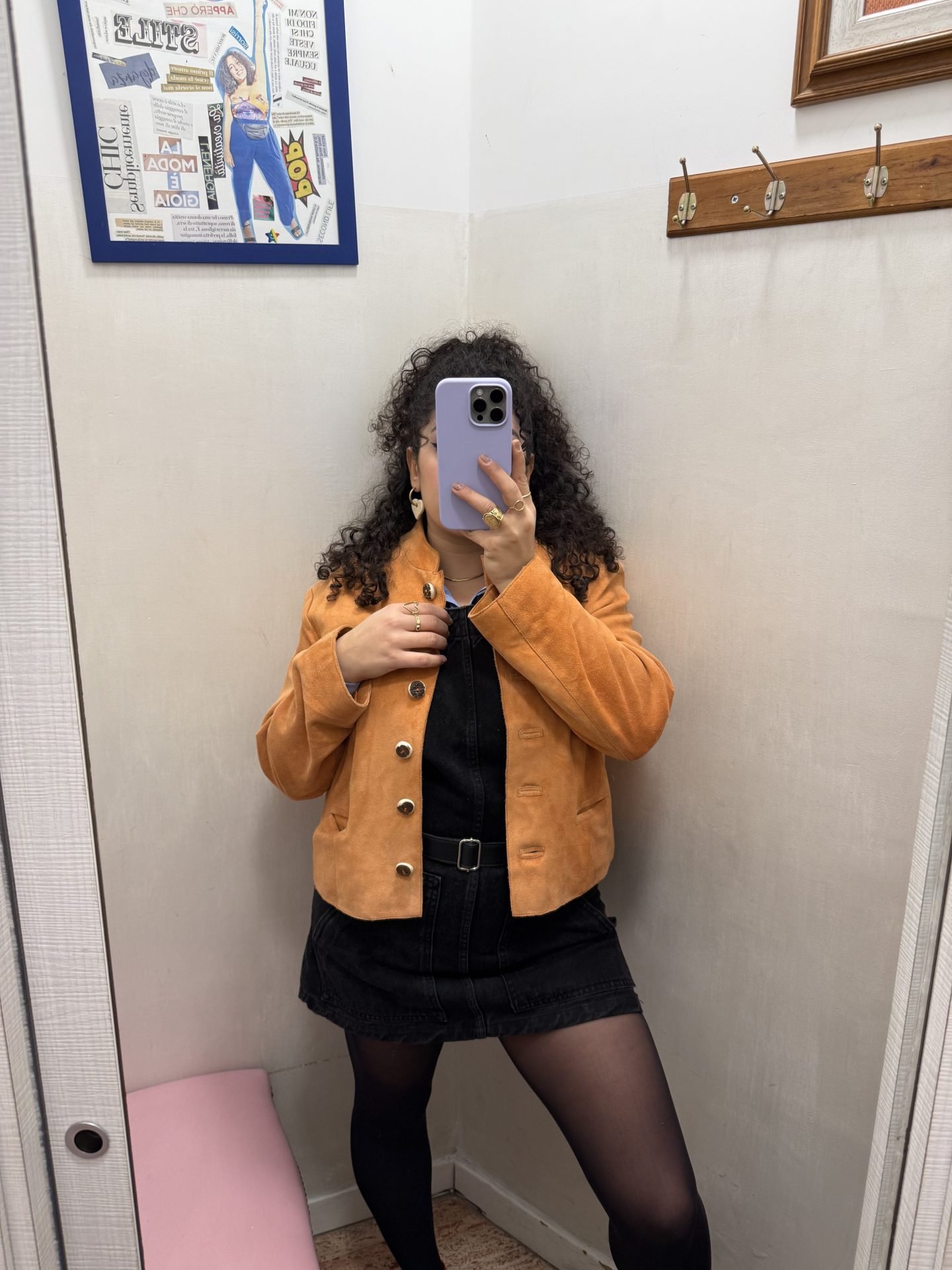 Giacca in pelle arancio