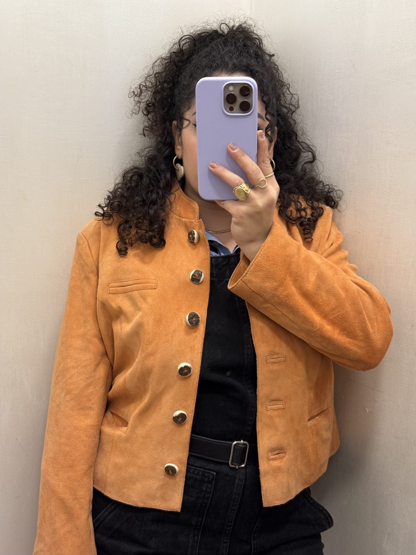 Giacca in pelle arancio