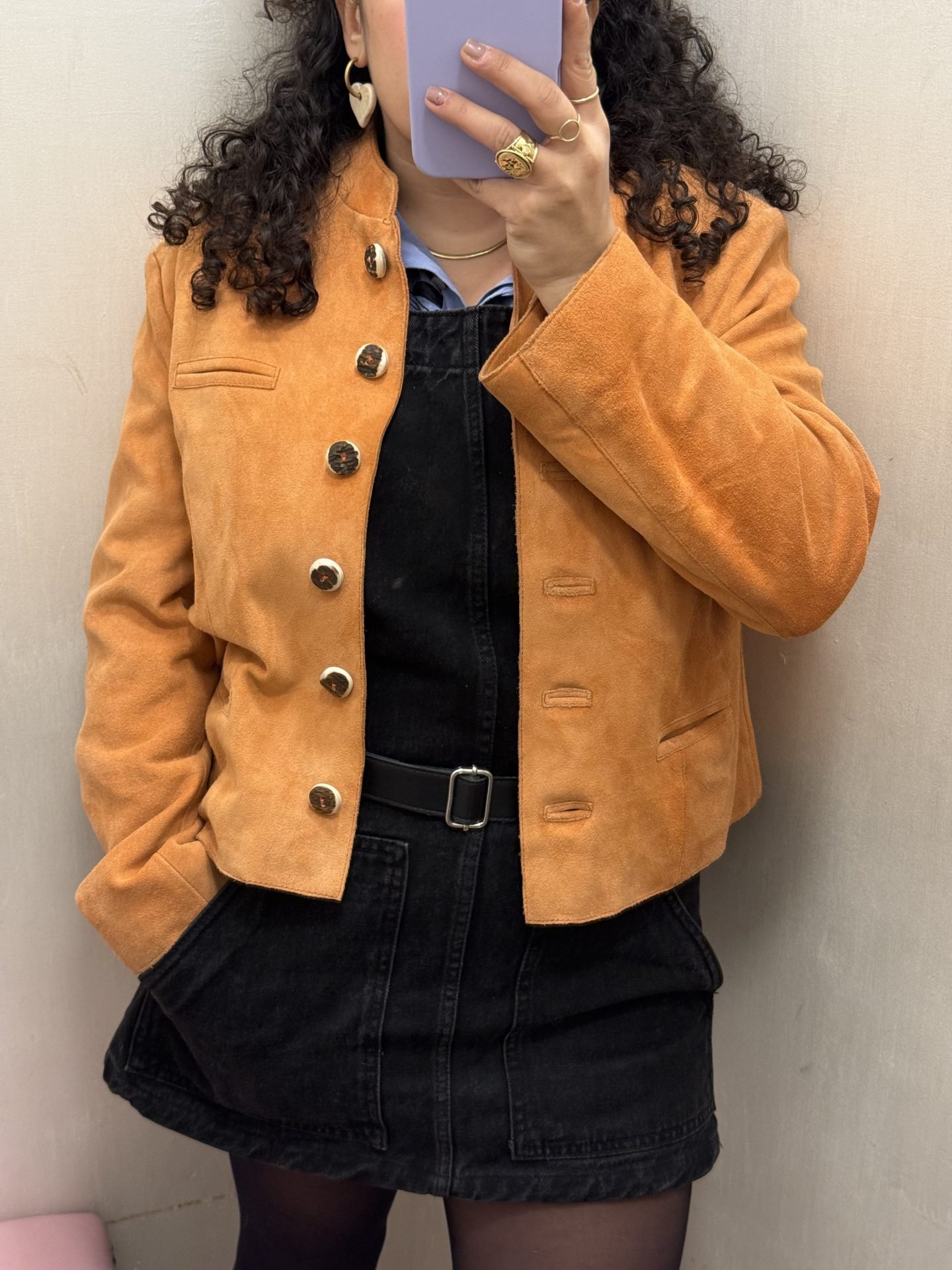 Giacca in pelle arancio