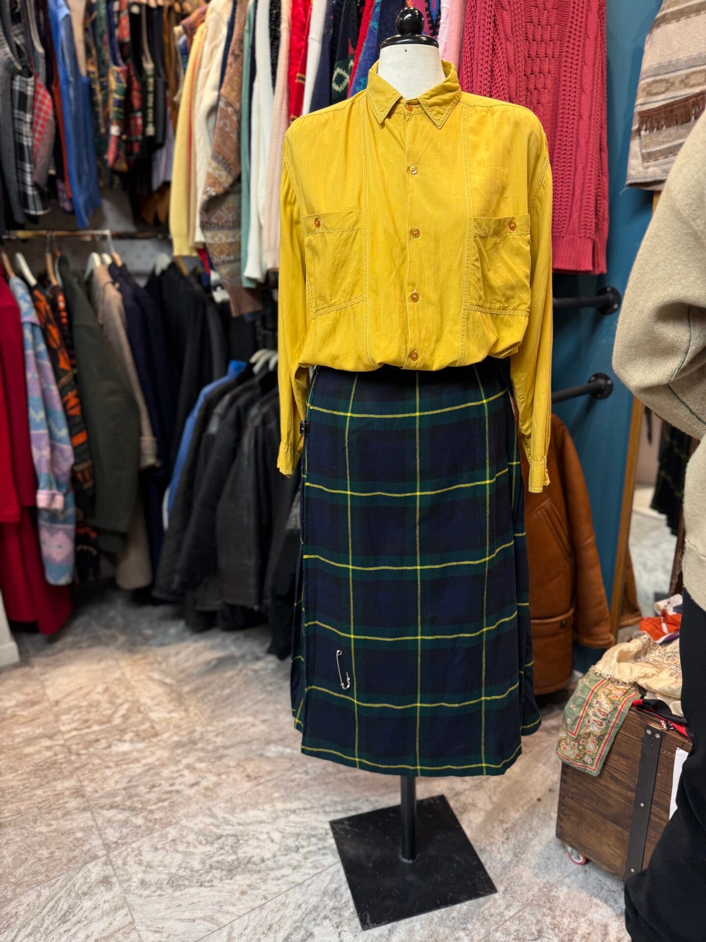 Kilt verde e blu