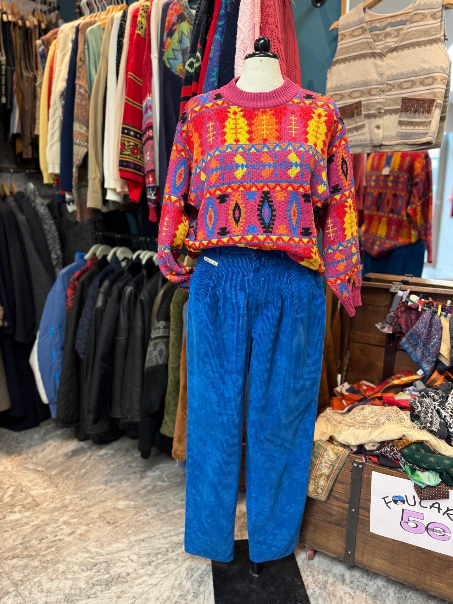 Pantalone velluto blu