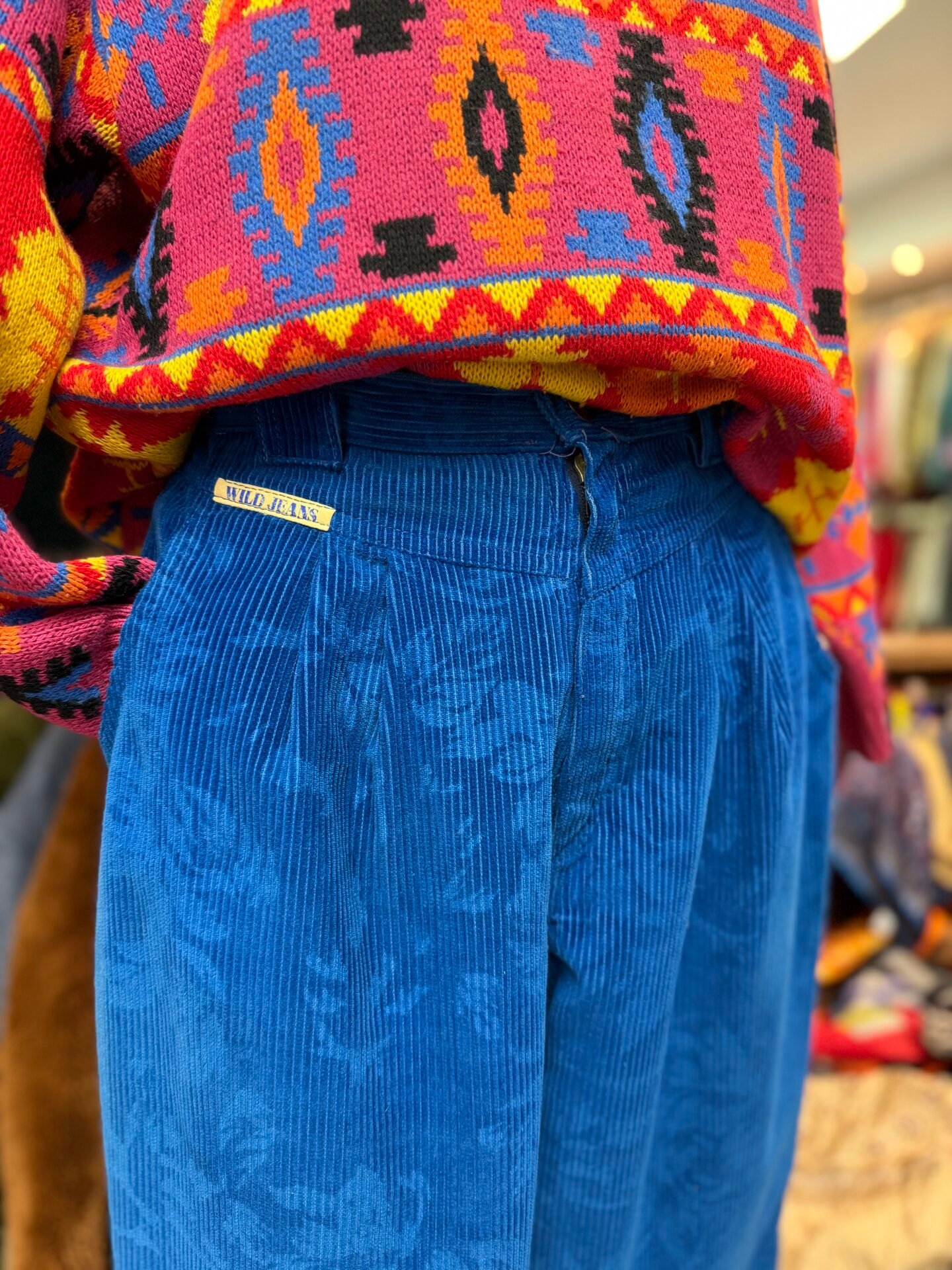 Pantalone velluto blu