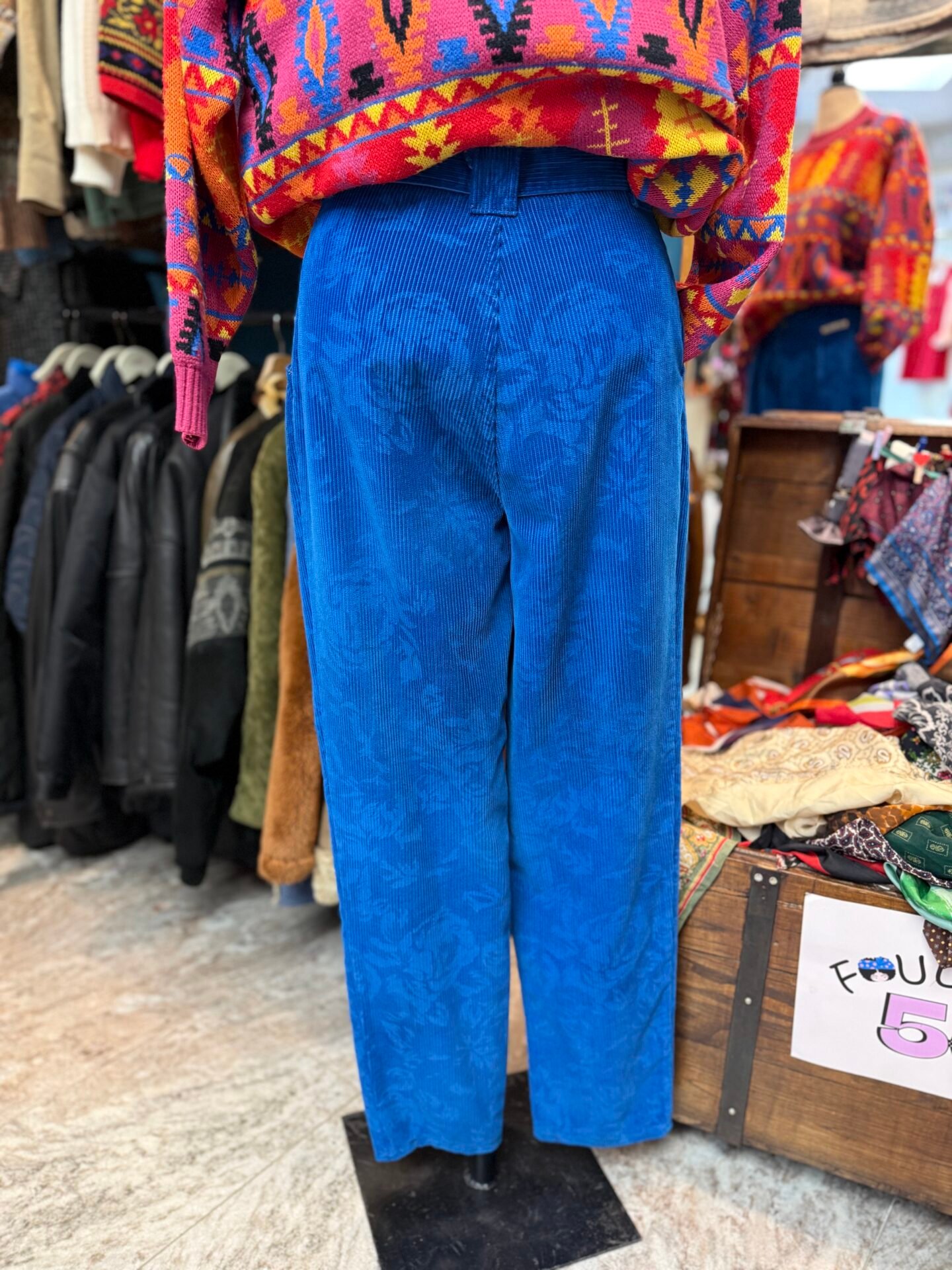 Pantalone velluto blu