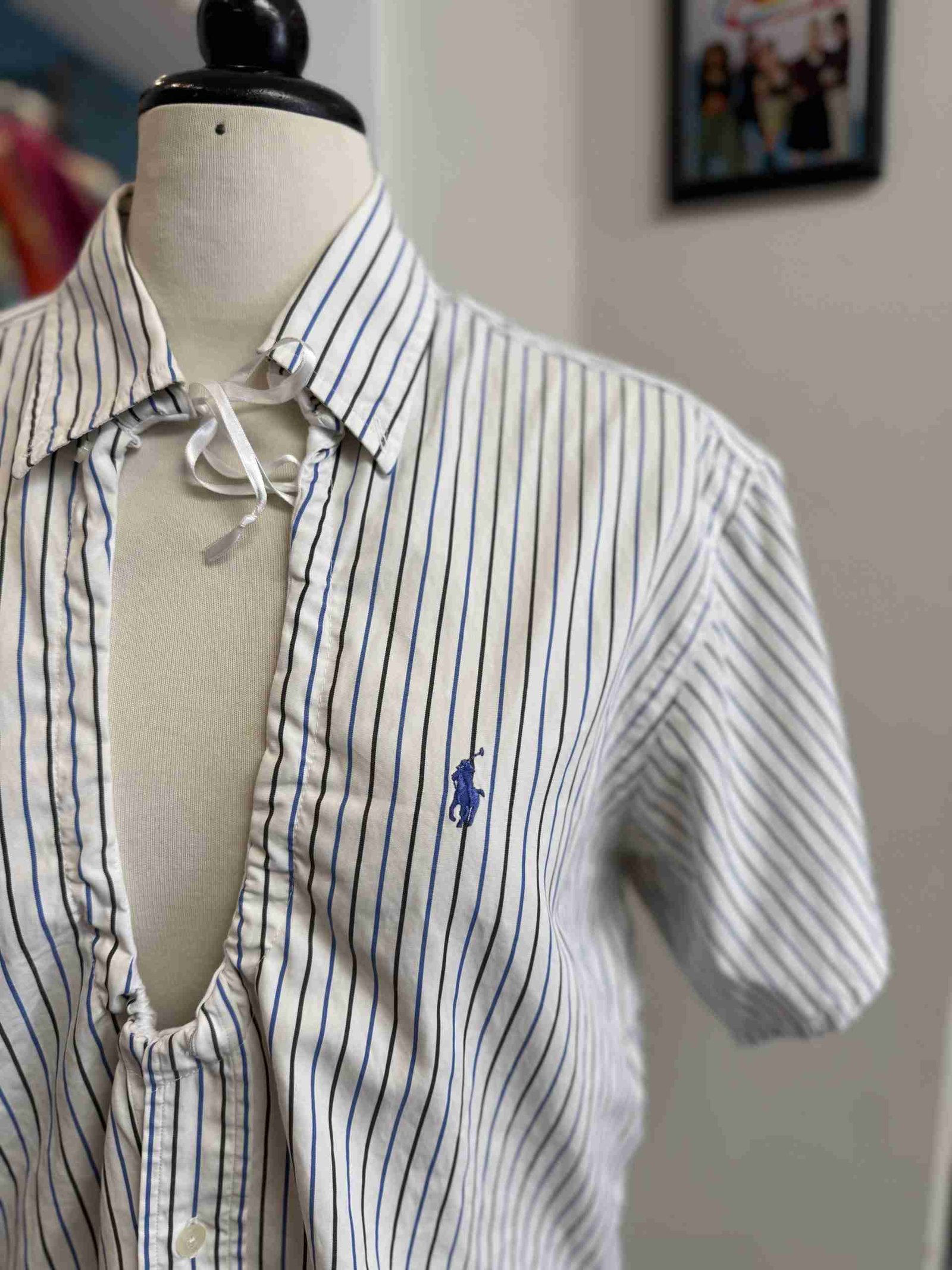 Camicia upcycled Ralph Lauren + scrunchies