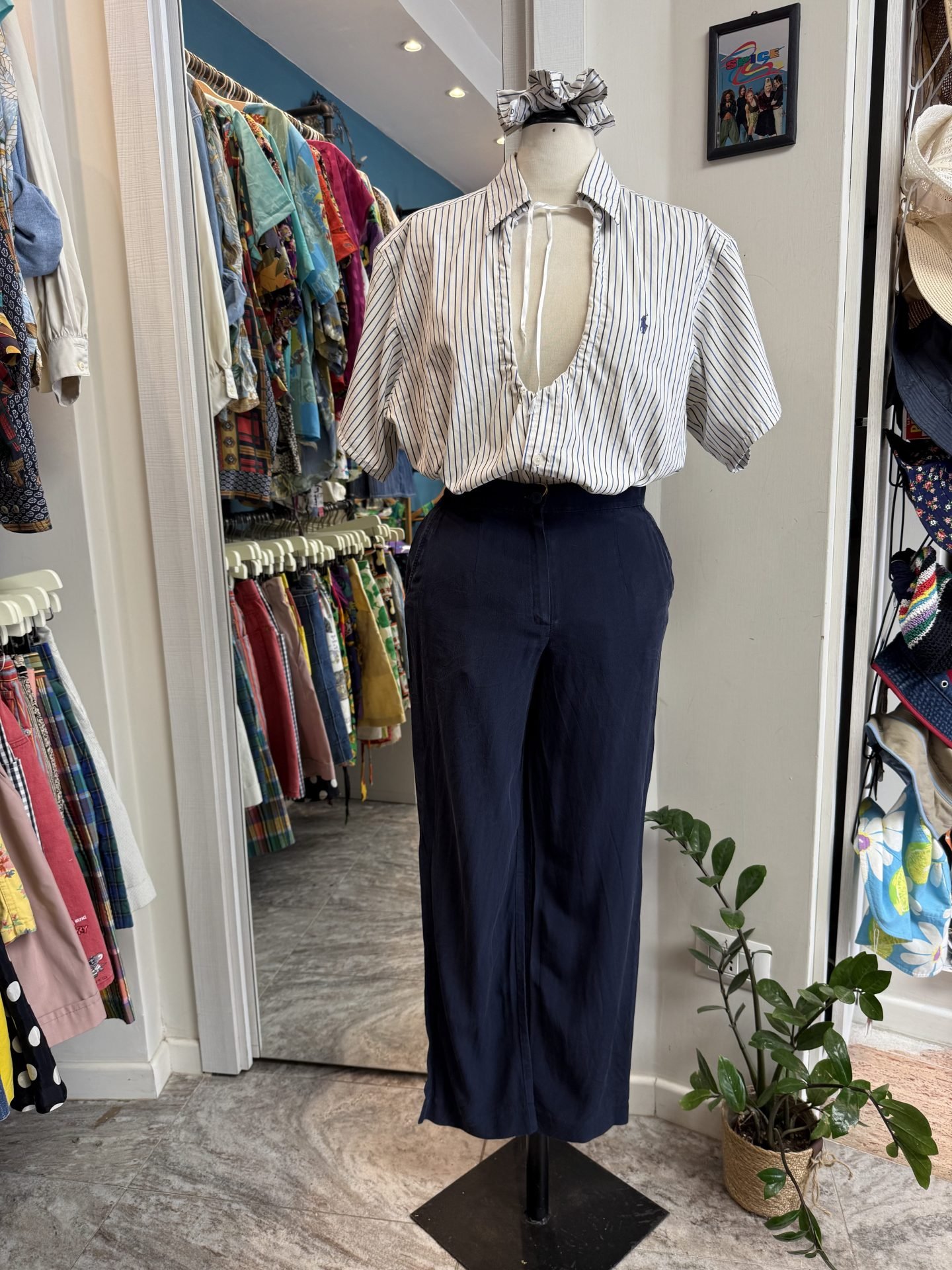 Camicia upcycled Ralph Lauren + scrunchies