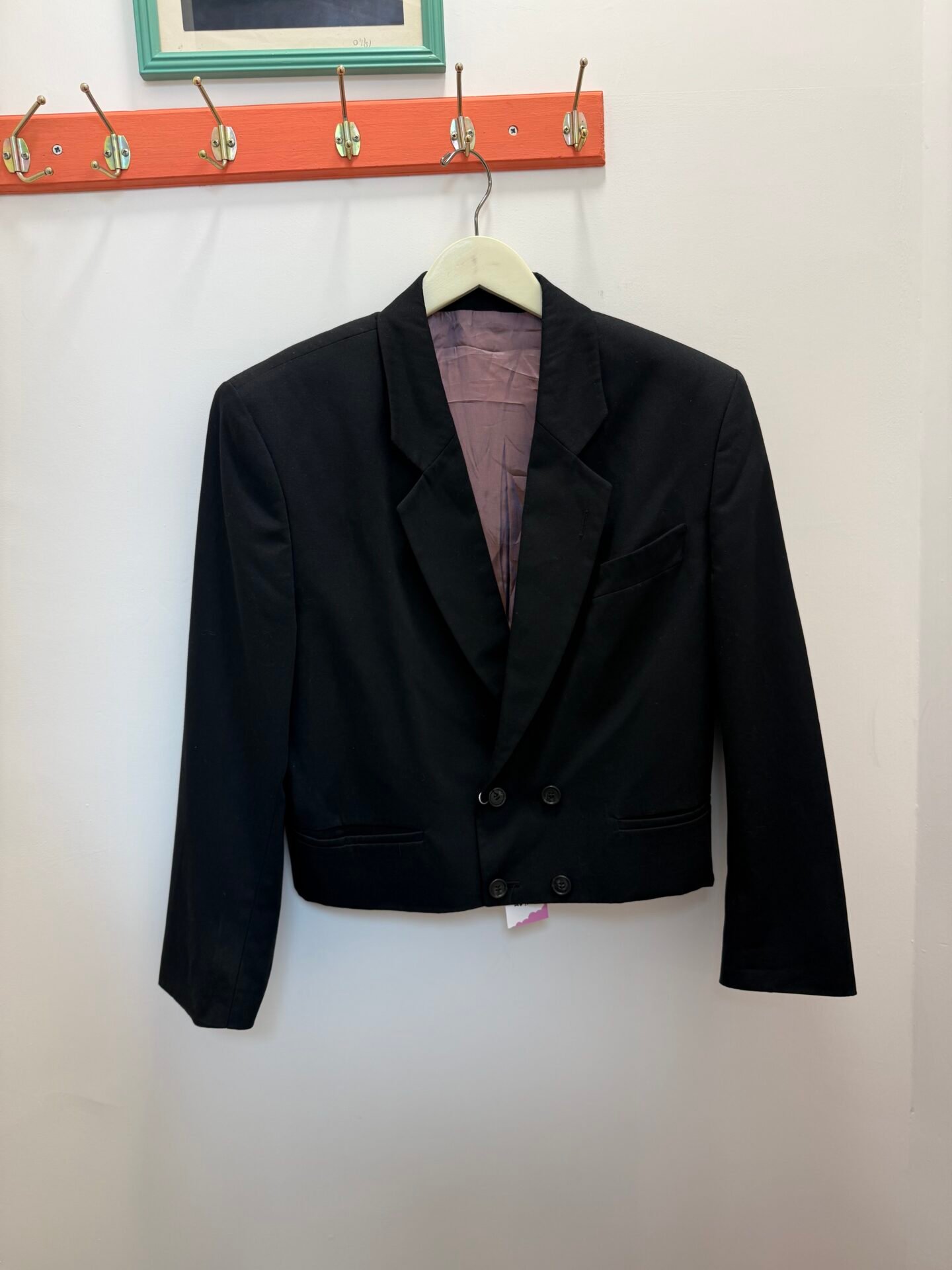 Blazer nero crop