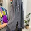 Vestito blu a righe