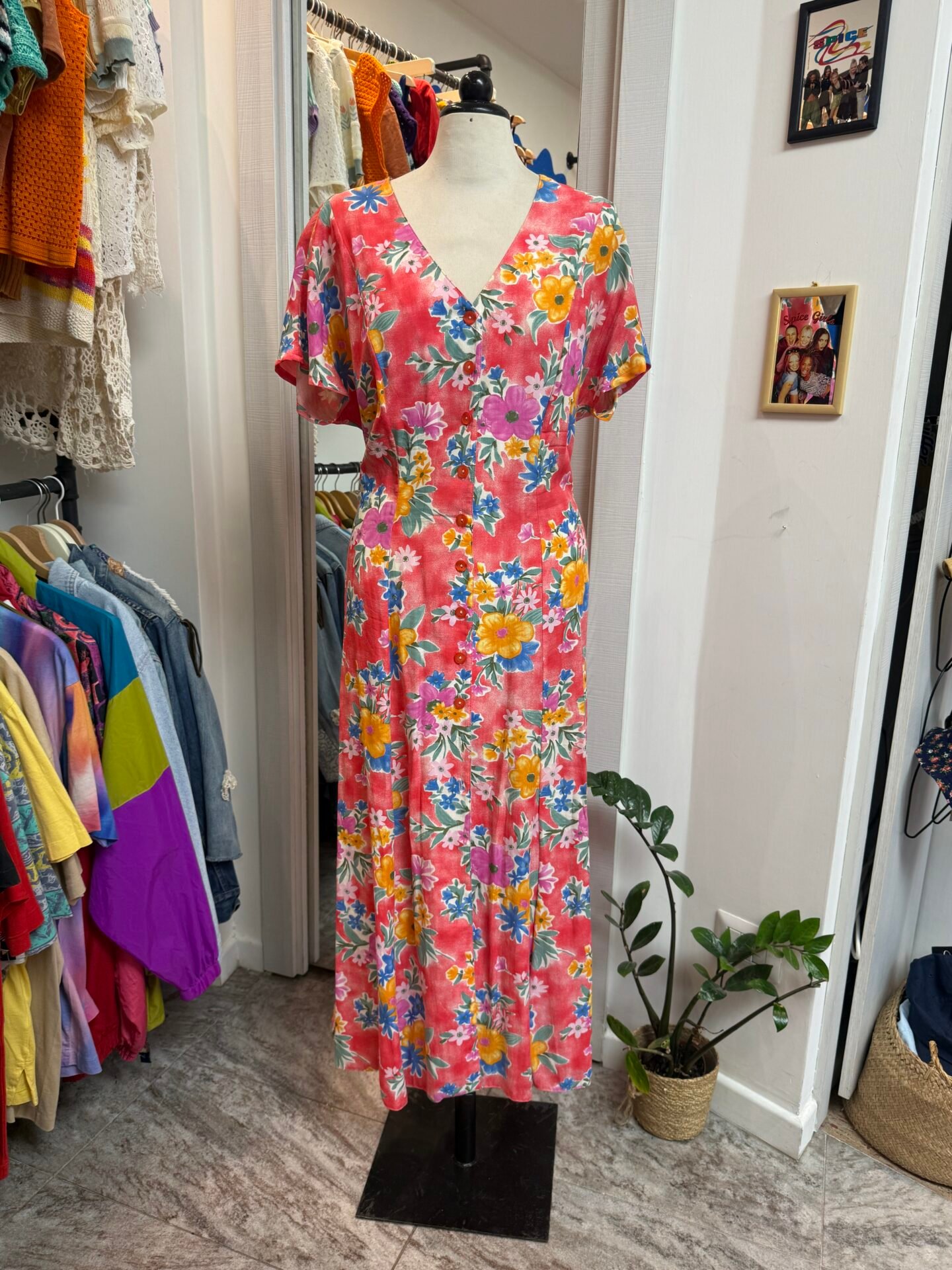 Vestito rosa floreale