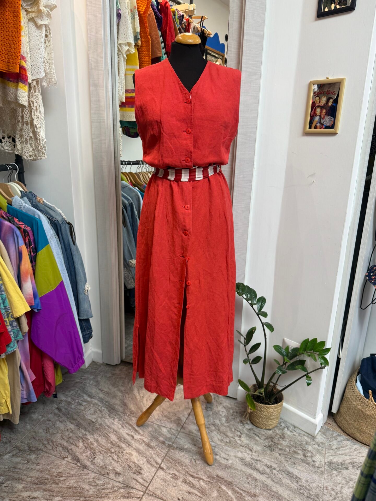 Vestito lino rosso