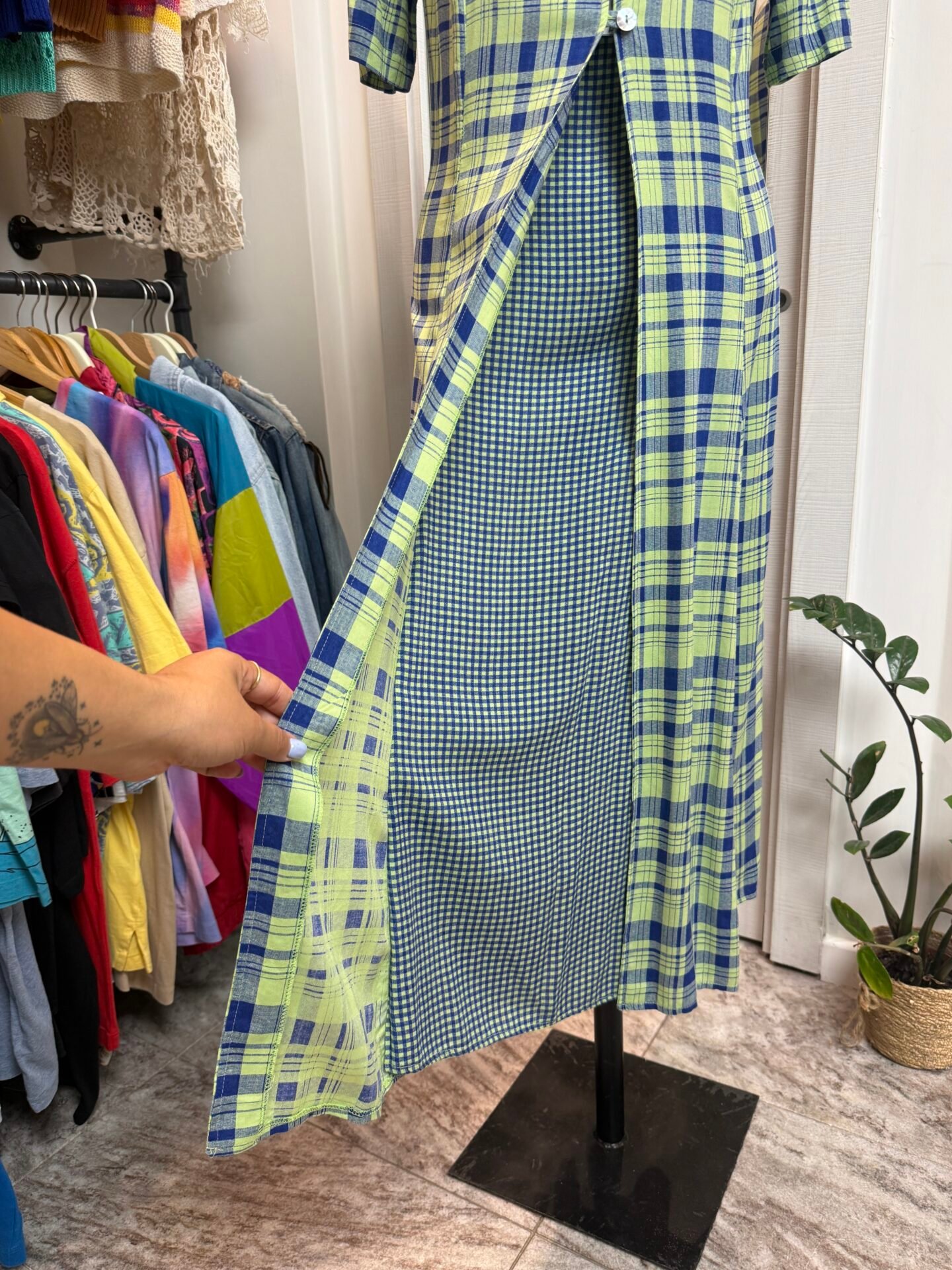IMG_3486 Vestito Vichy verde e blu