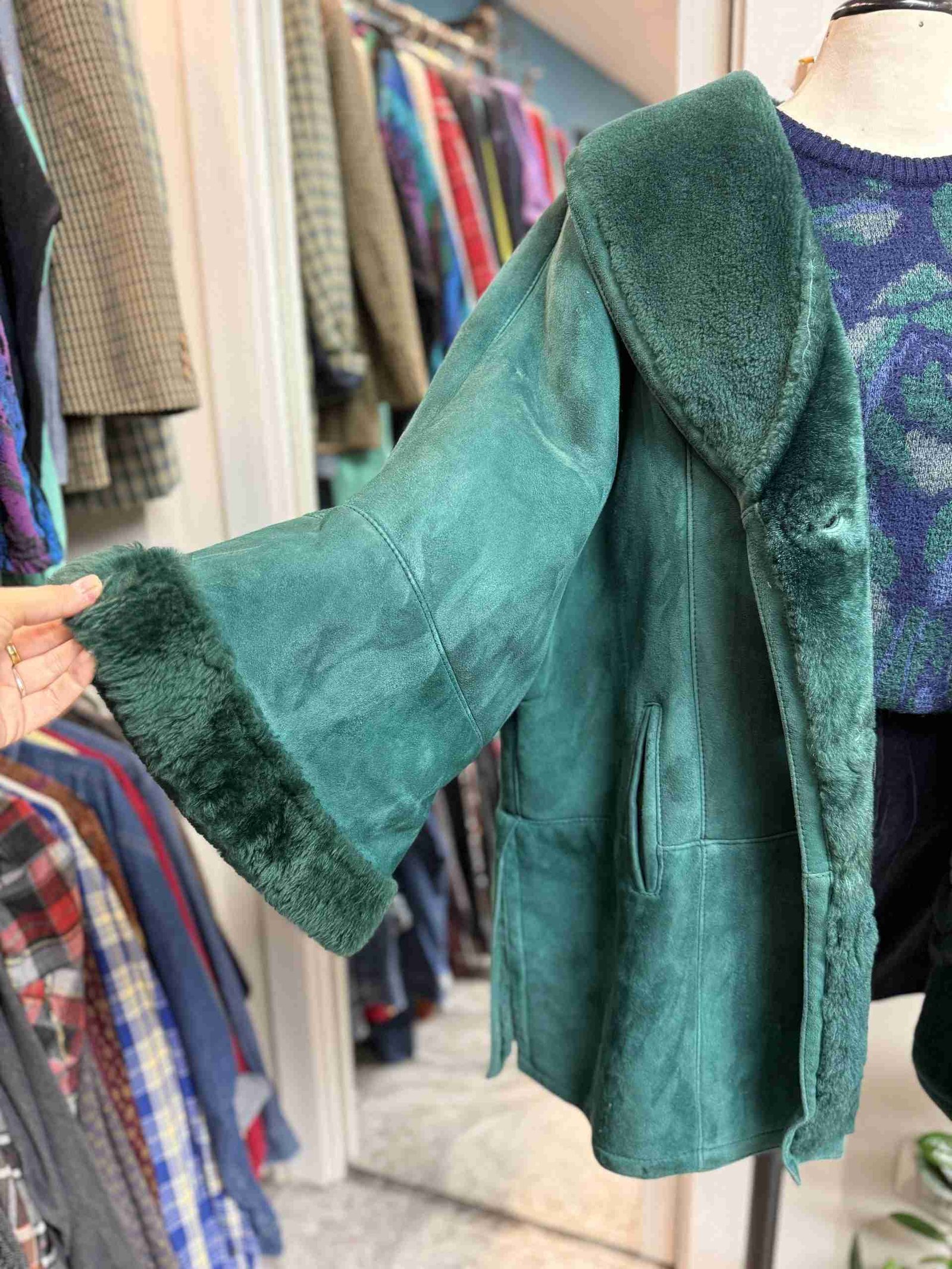 Montone shearling verde