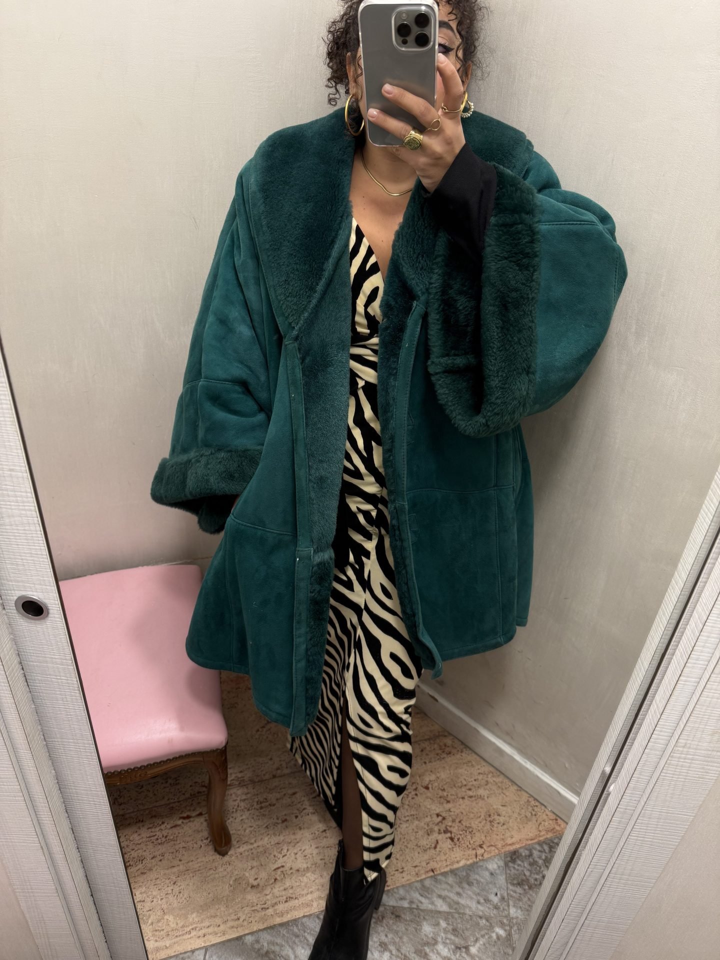 Montone shearling verde