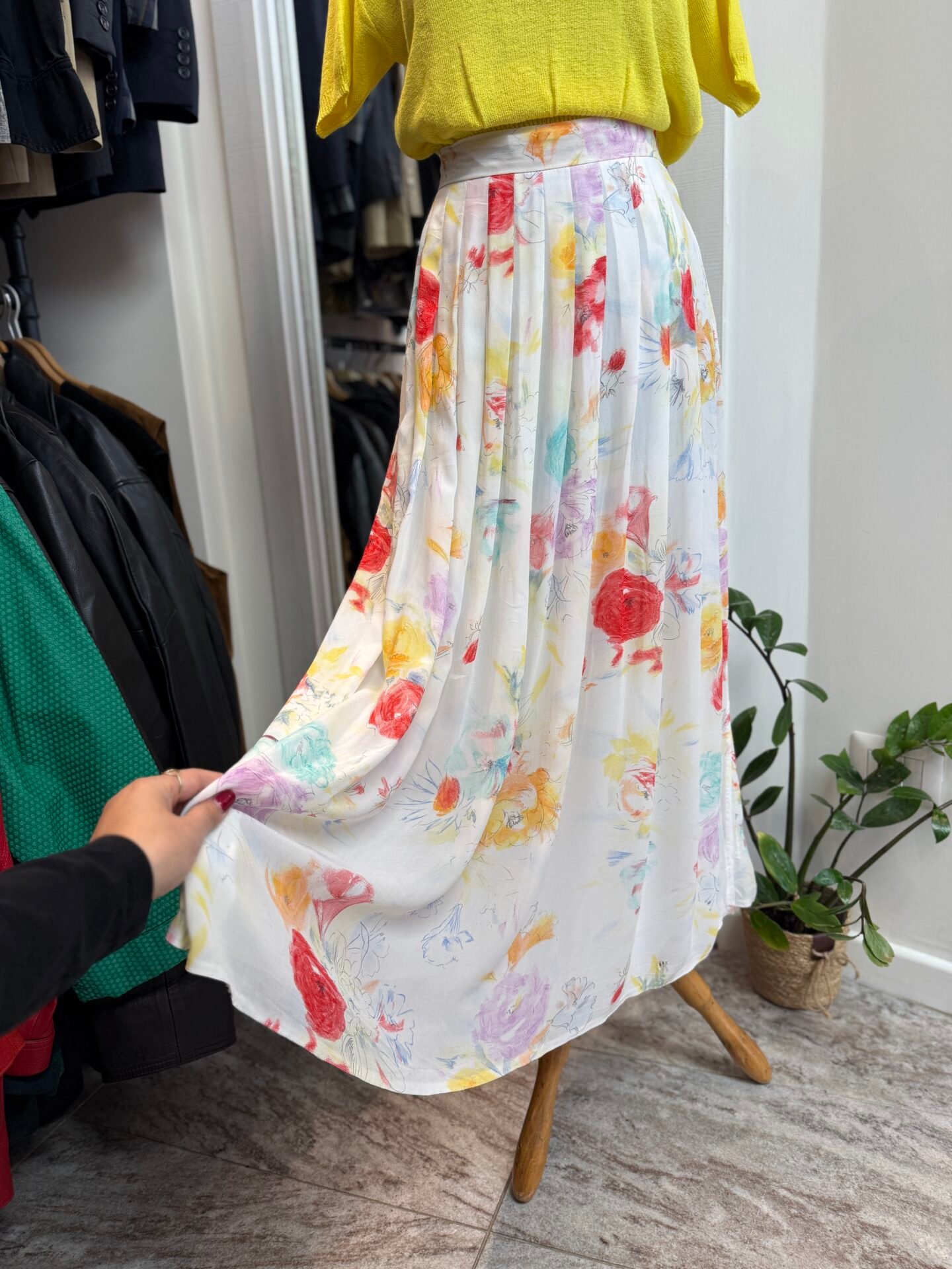 Gonna bianca floreale