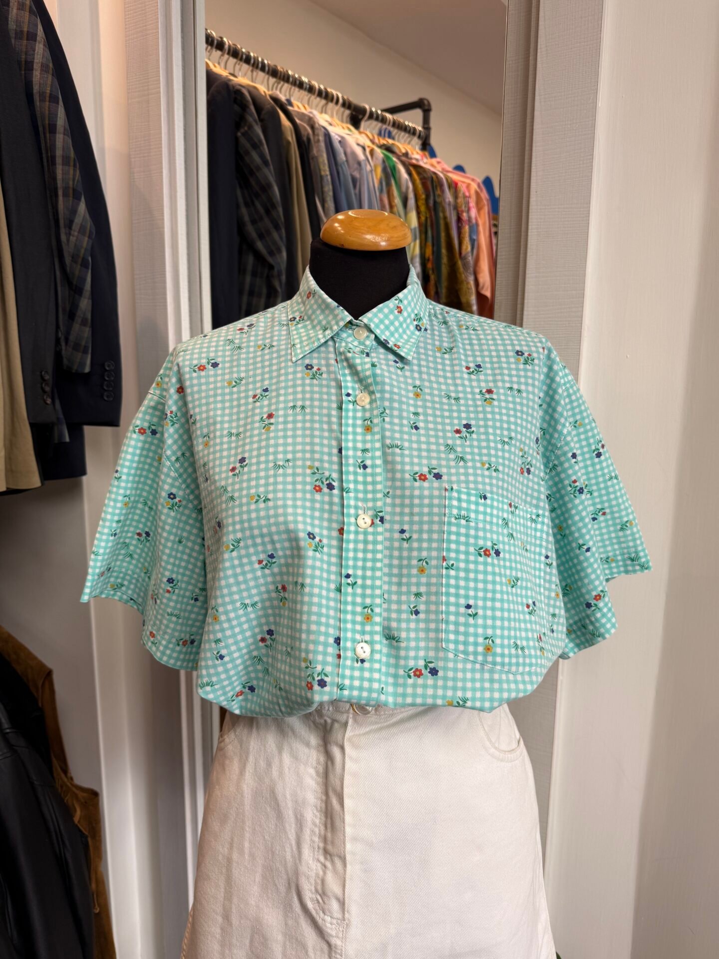 Camicia Vichy floreale