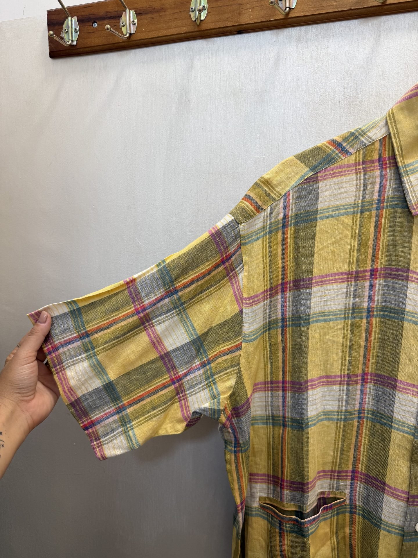 Camicia tartan gialla